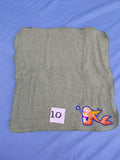 Sage green embellished washcloth with mermaid, reinforced hem