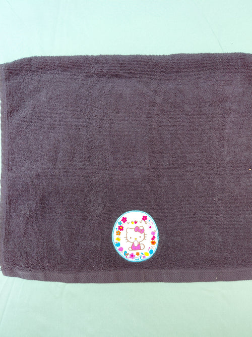 Black Kitty Embellished Hand Towel