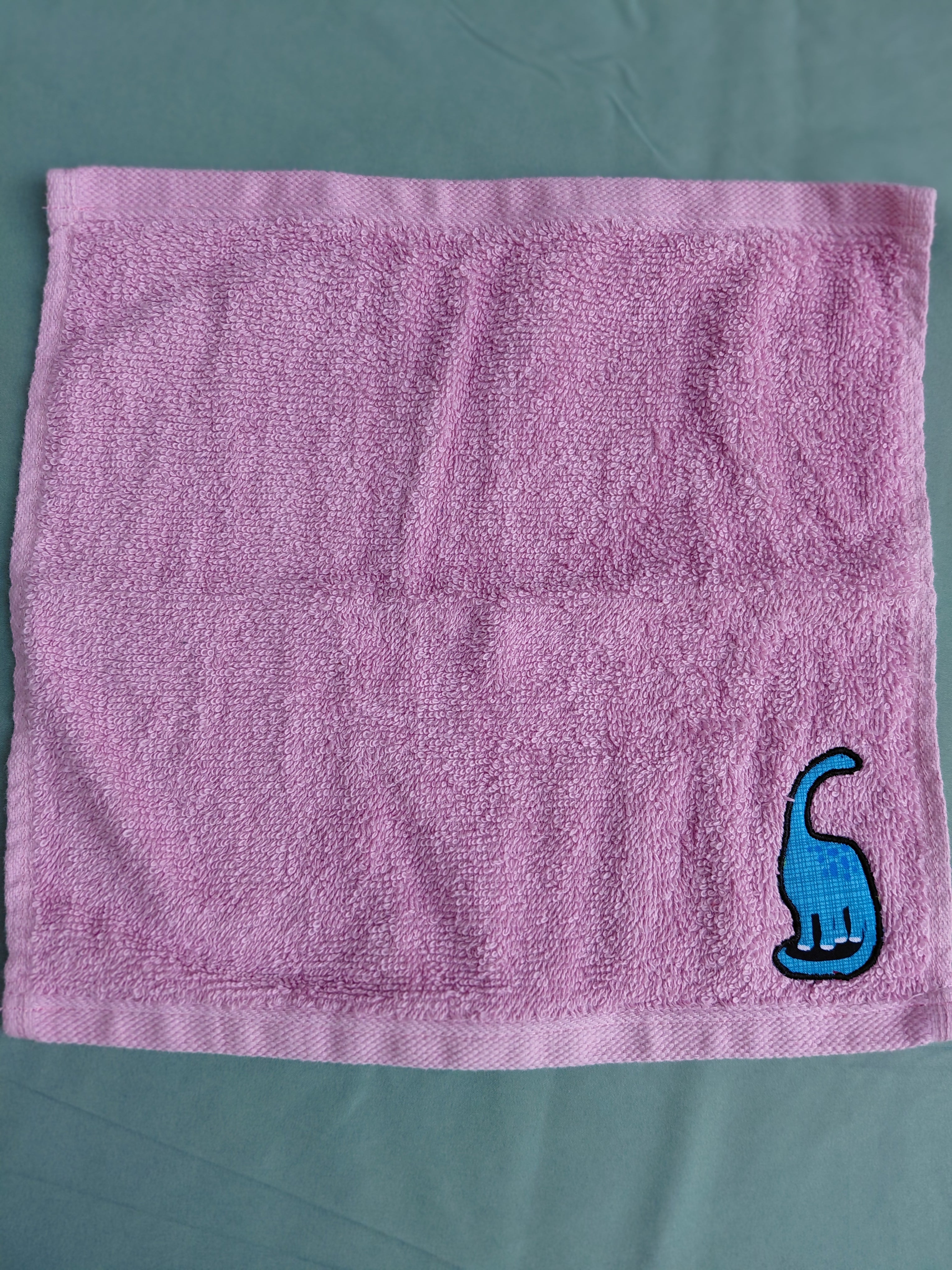 Rose Pink Embellished Washcloth – Dinosaur
