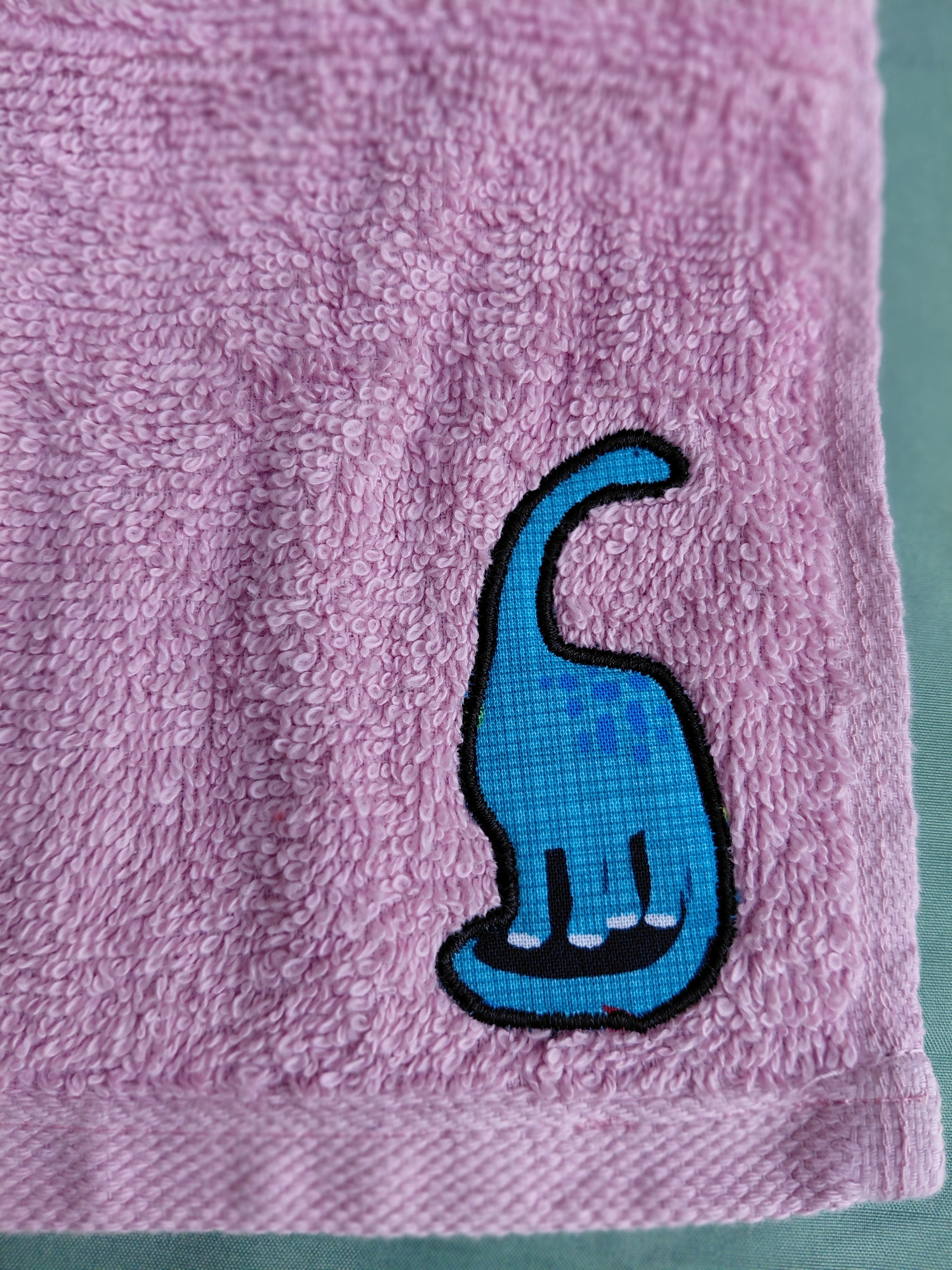 Rose Pink Embellished Washcloth – Dinosaur