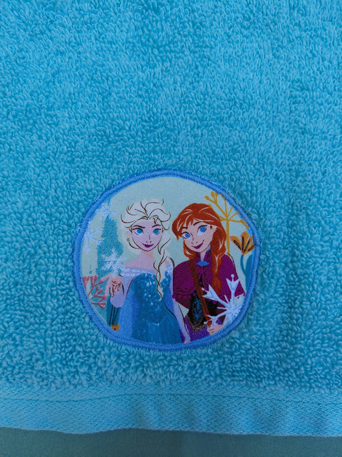 Aqua Two Princesses Embellished Hand Towel