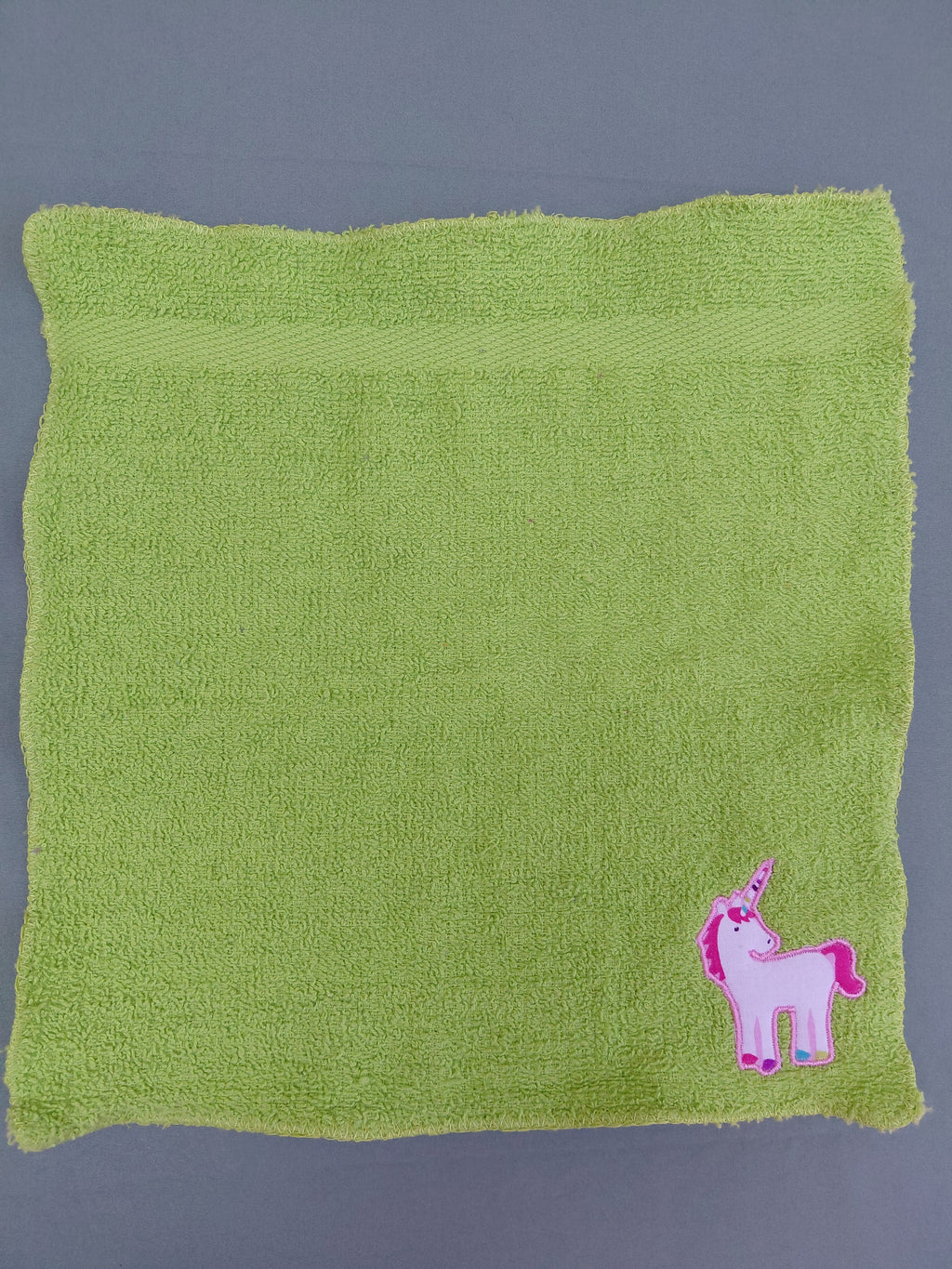 Lime Green Embellished Washcloth – Unicorn