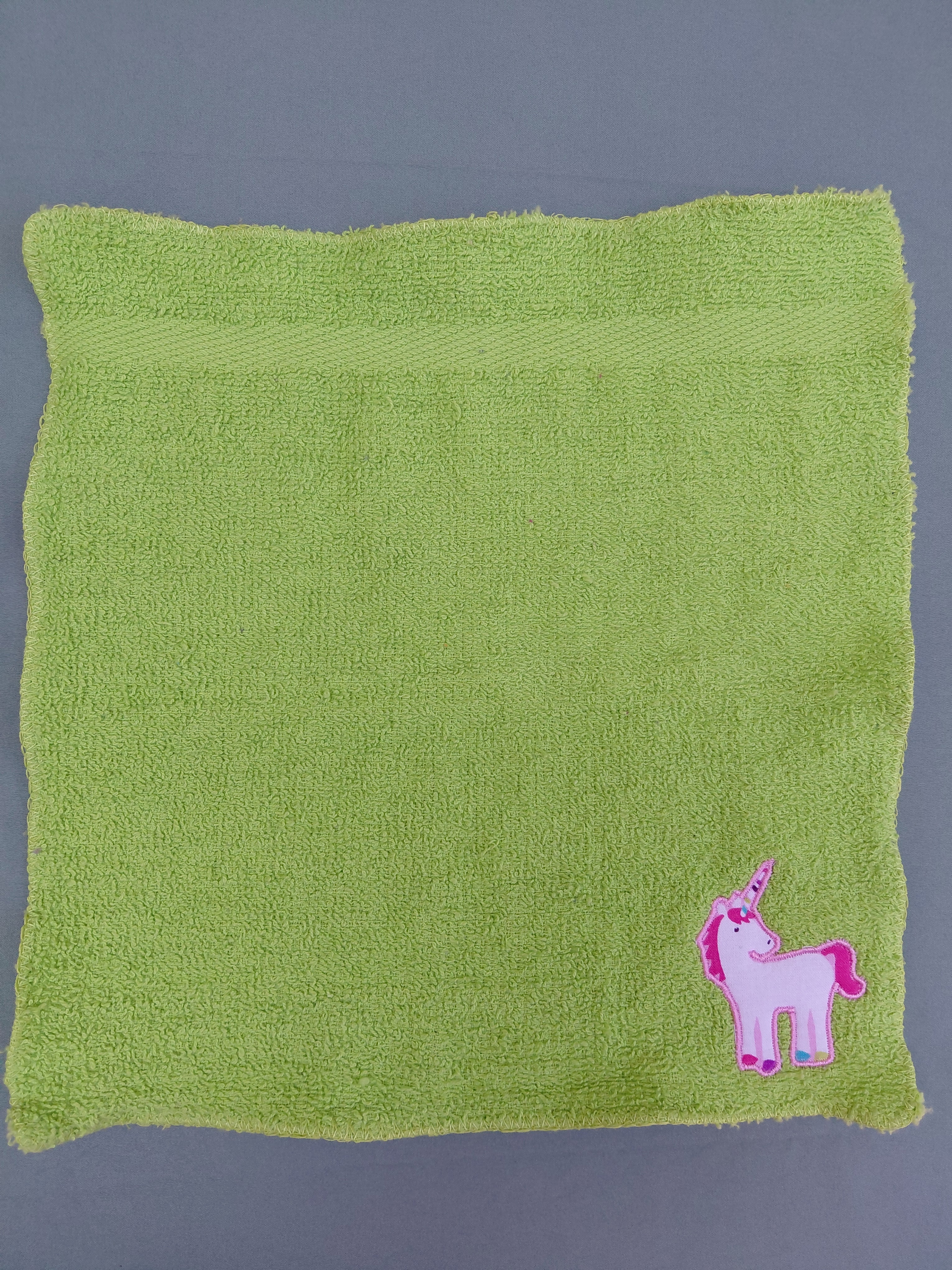 Lime Green Embellished Washcloth – Unicorn