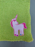 Lime Green Embellished Washcloth – Unicorn