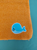 Bright Orange Embellished Washcloth – Whale