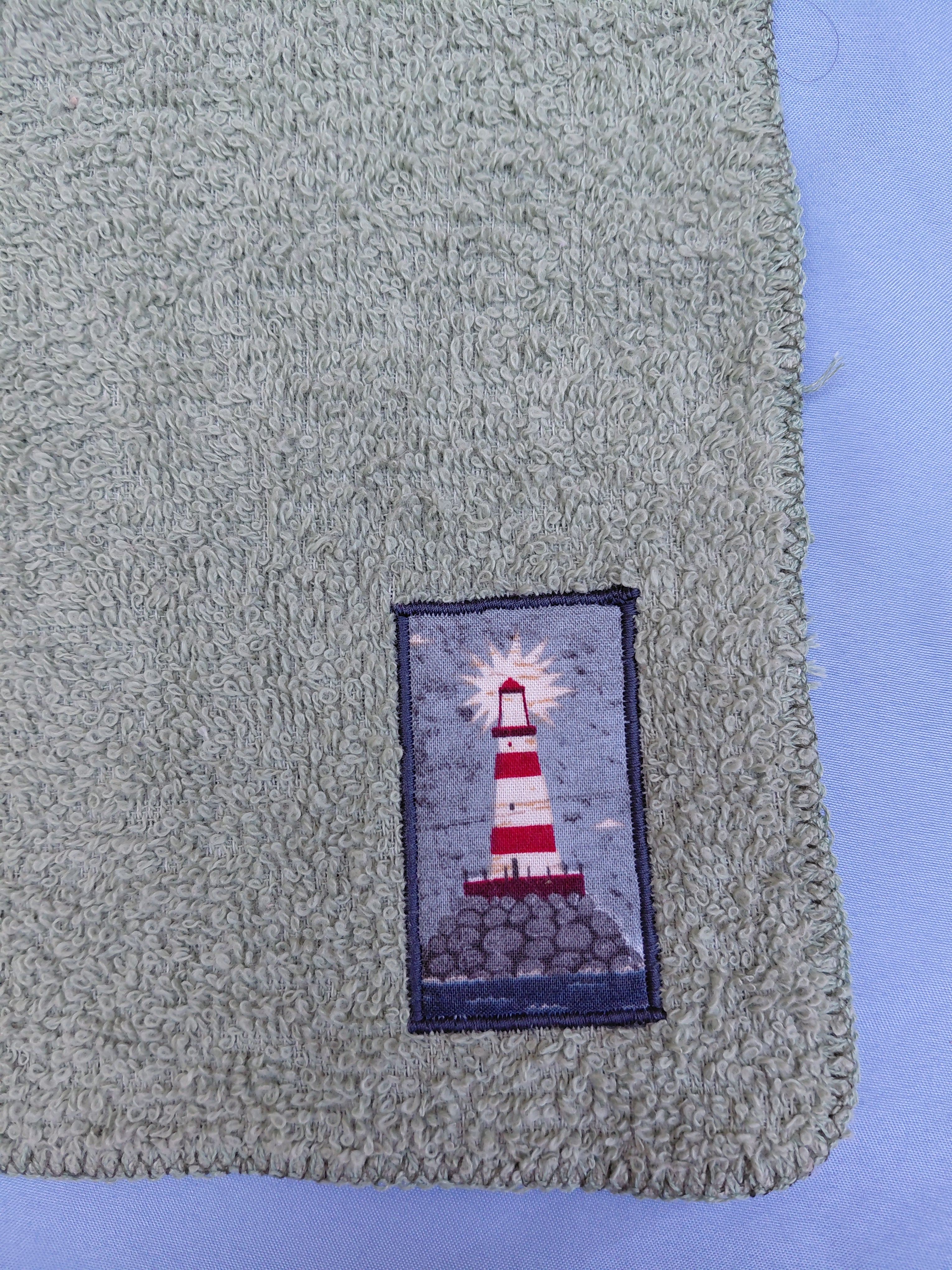 Sage Green Embellished Washcloth – Lighthouse