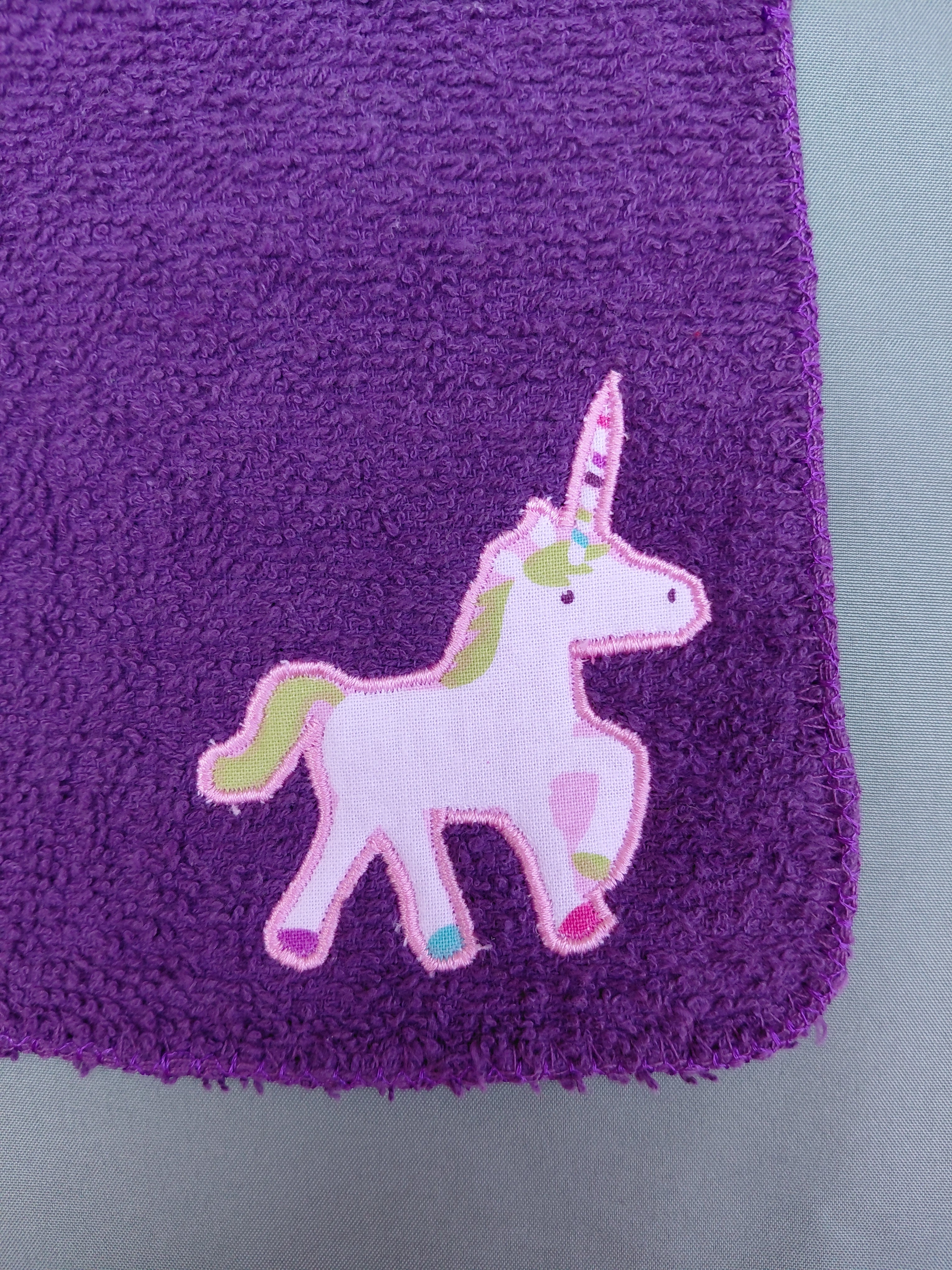 Dark Purple Embellished Washcloth – Unicorn