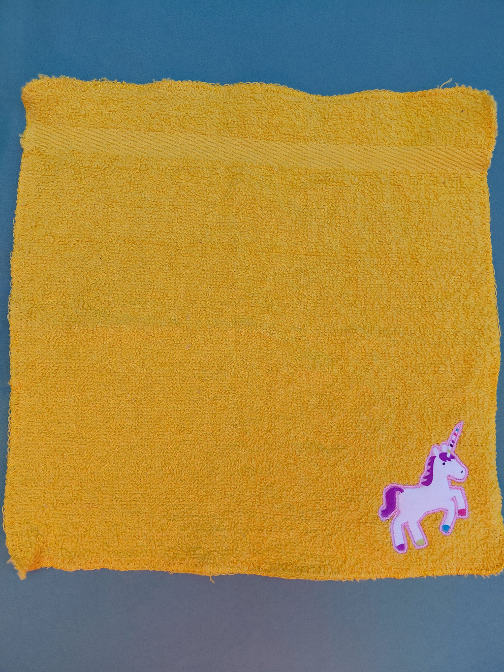 Golden Yellow Embellished Washcloth – Unicorn