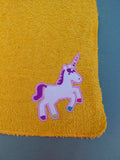 Golden Yellow Embellished Washcloth – Unicorn