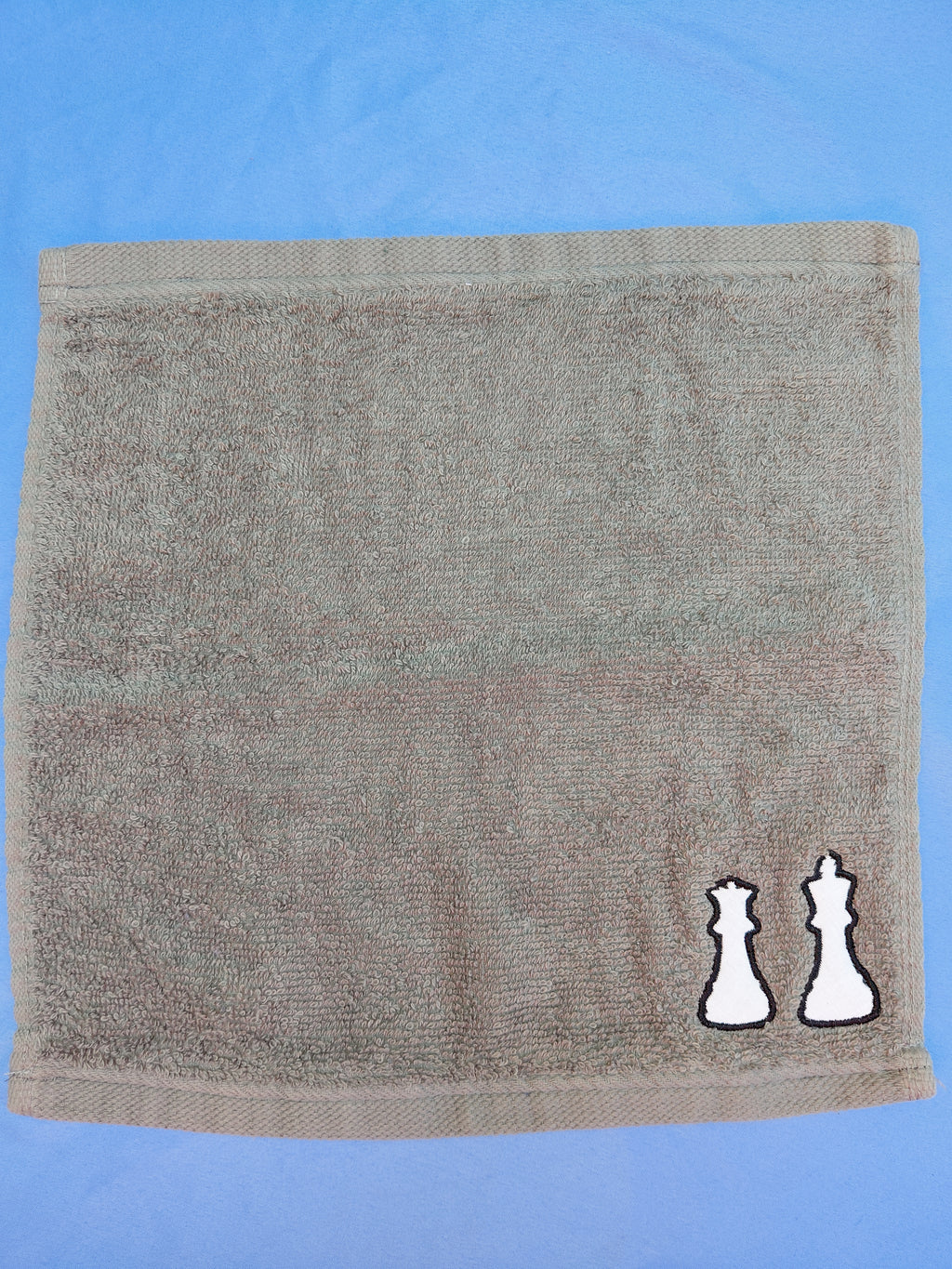 Stormy Sky Gray Embellished Washcloth – Two Chess Pieces