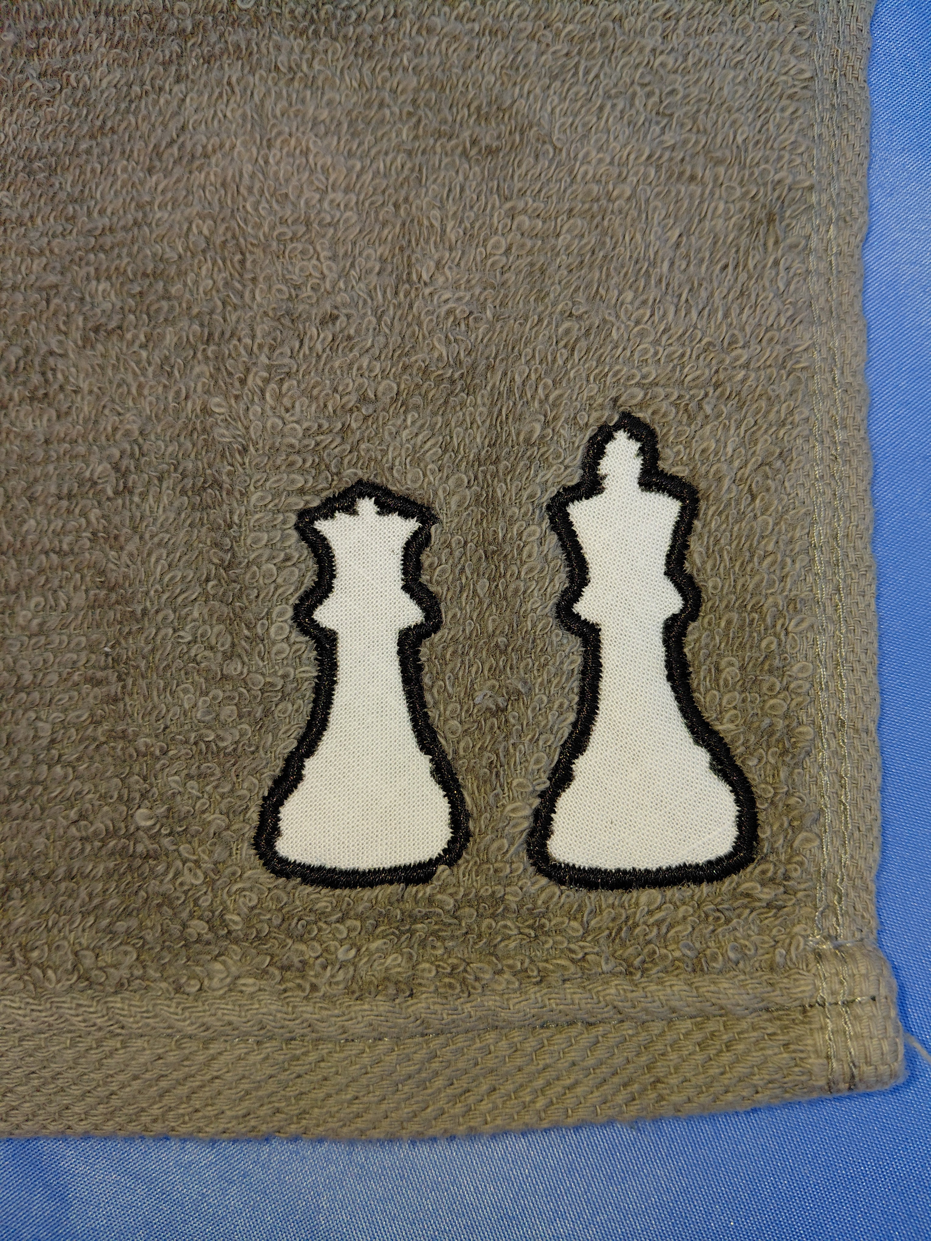 Stormy Sky Gray Embellished Washcloth – Two Chess Pieces
