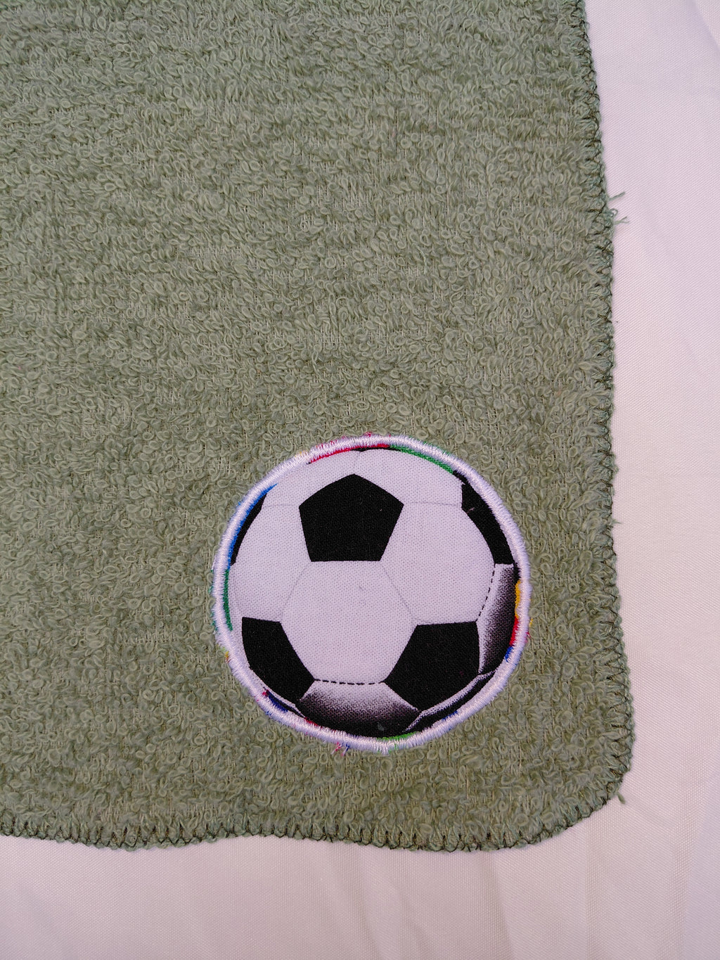 Soccer Gift for Players – Handcrafted Sage Green Washcloth, Unique Gift for Soccer Fans & Coaches, Handmade Bath Accessory