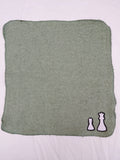 Chess Gift for Players – Handcrafted Sage Green Washcloth, Unique Gift for Chess Lovers, Handmade Bath Accessory