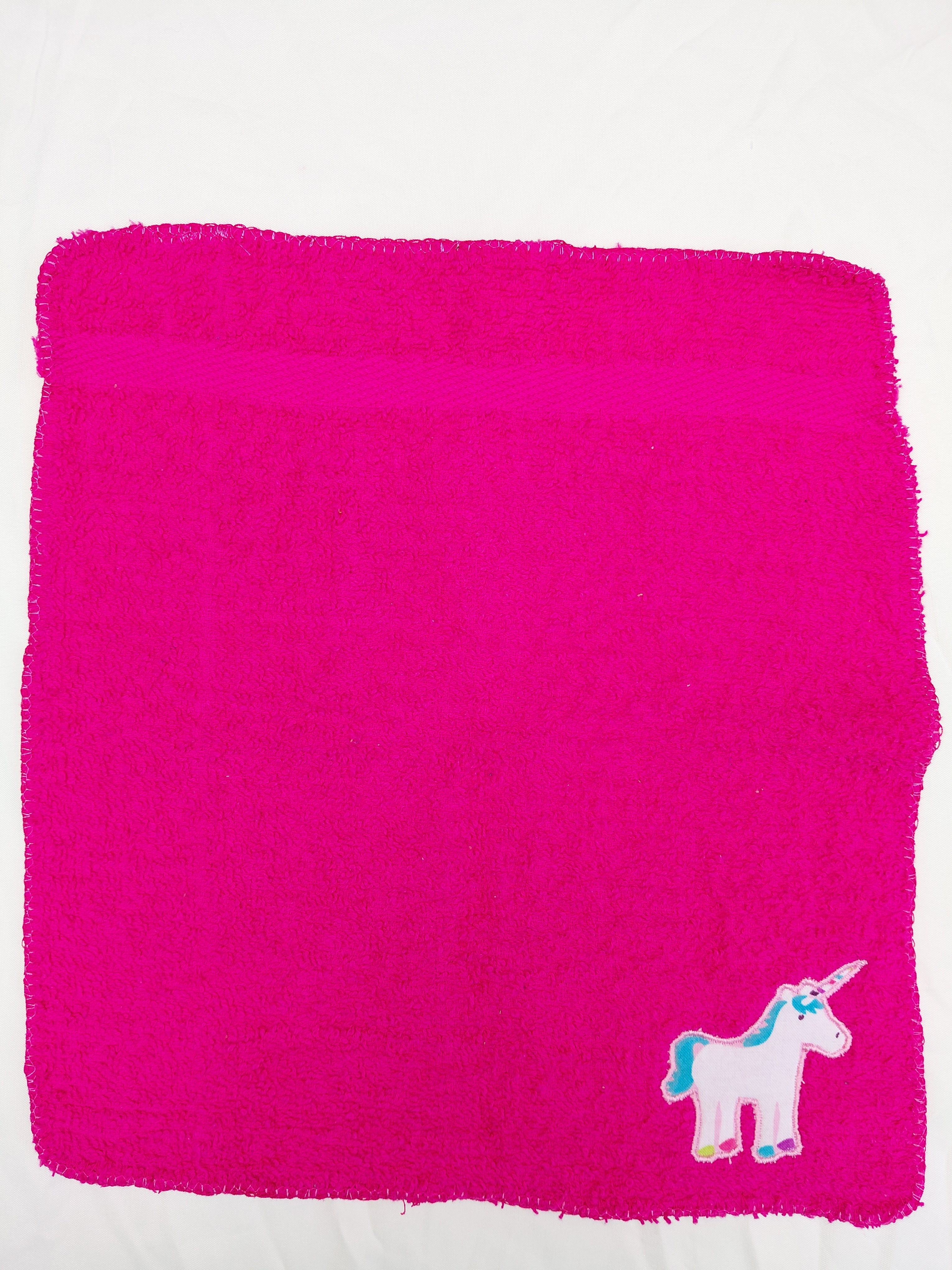 Unicorn Gift for Girls – Handcrafted Bright Pink Washcloth, Unique Birthday Gift for Kids, Handmade Bath Accessory