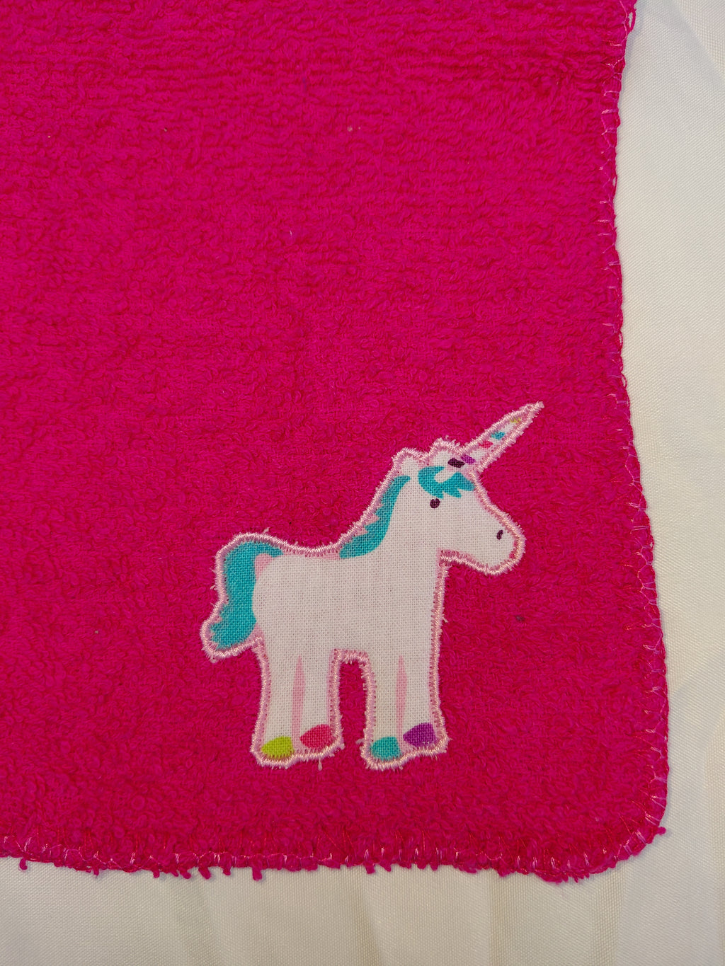 Unicorn Gift for Girls – Handcrafted Bright Pink Washcloth, Unique Birthday Gift for Kids, Handmade Bath Accessory