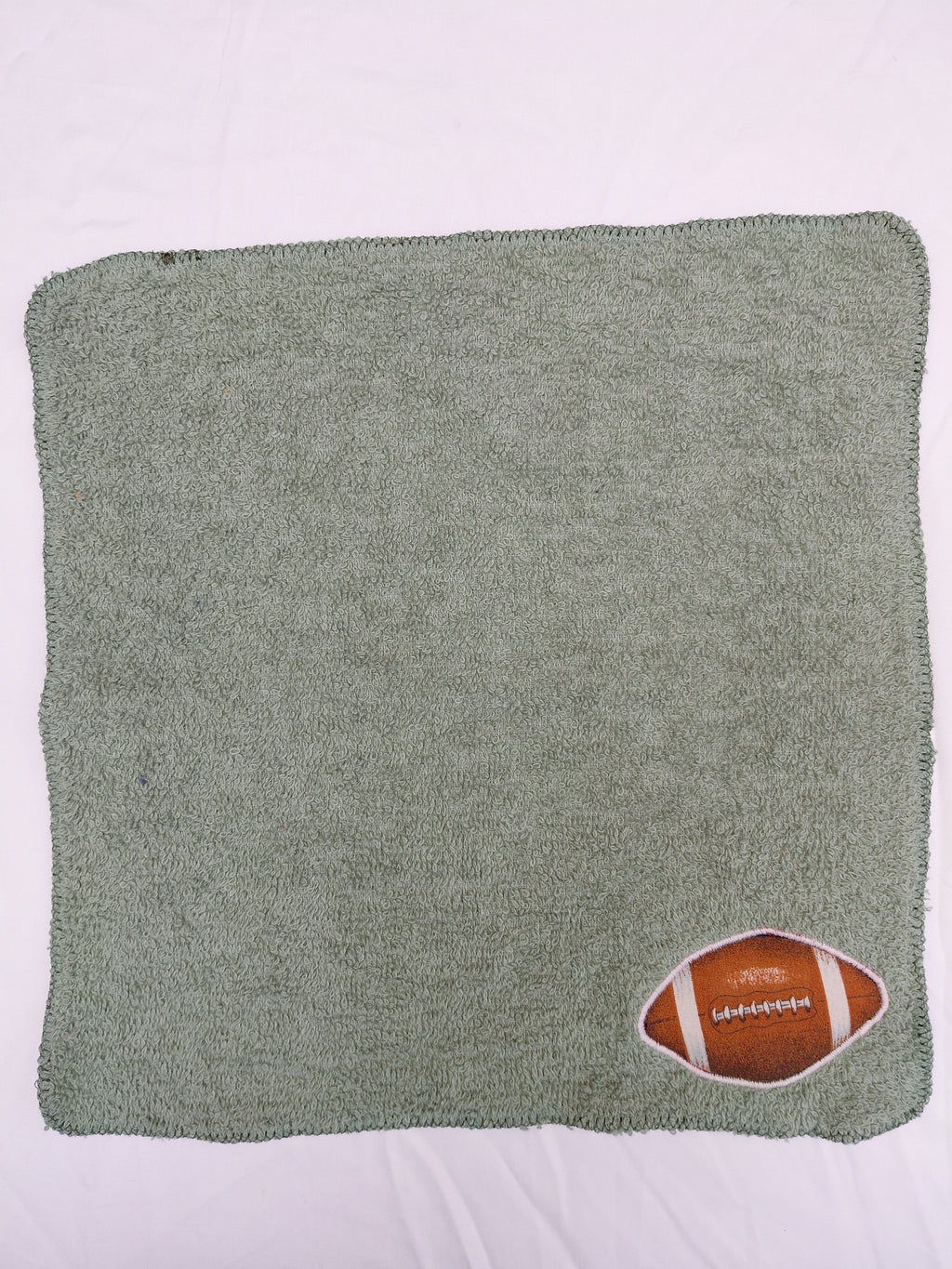 Football Gift for Fans – Handcrafted Sage Green Washcloth, Unique Gift for Football Lovers, Handmade Bath Accessory