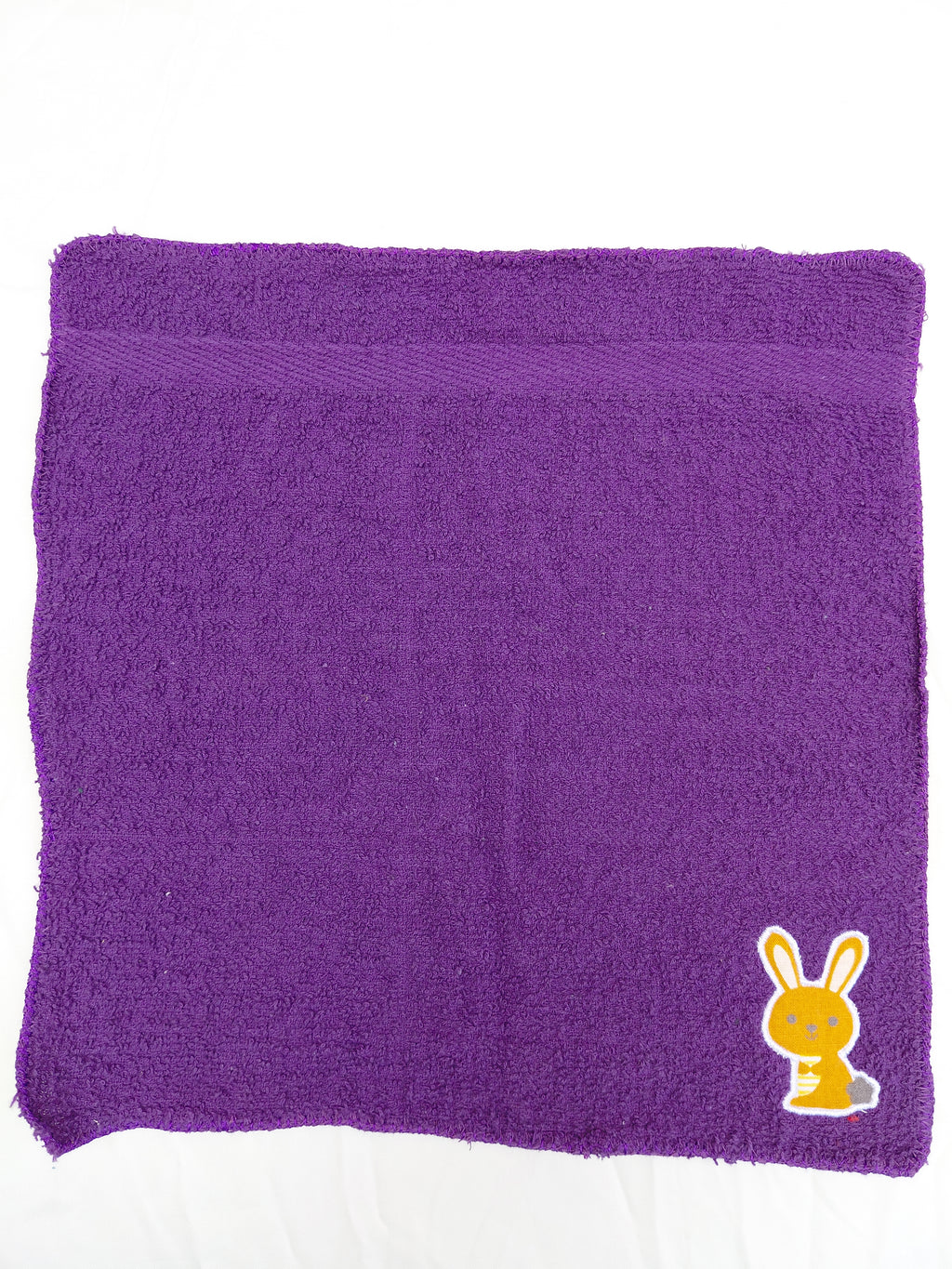 Bunny Gift for Kids – Handcrafted Deep Purple Washcloth, Unique Birthday Gift, Handmade Kids Bath Accessory