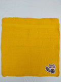 Raccoon Gift for Kids – Handcrafted Deep Gold Washcloth, Unique Birthday Gift, Handmade Kids Bath Accessory