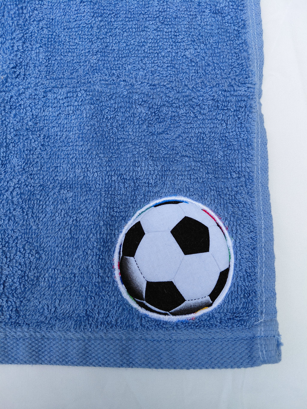 Soccer Gift for Players – Handcrafted Sky Blue Washcloth, Unique Gift for Soccer Fans, Handmade Bath Accessory
