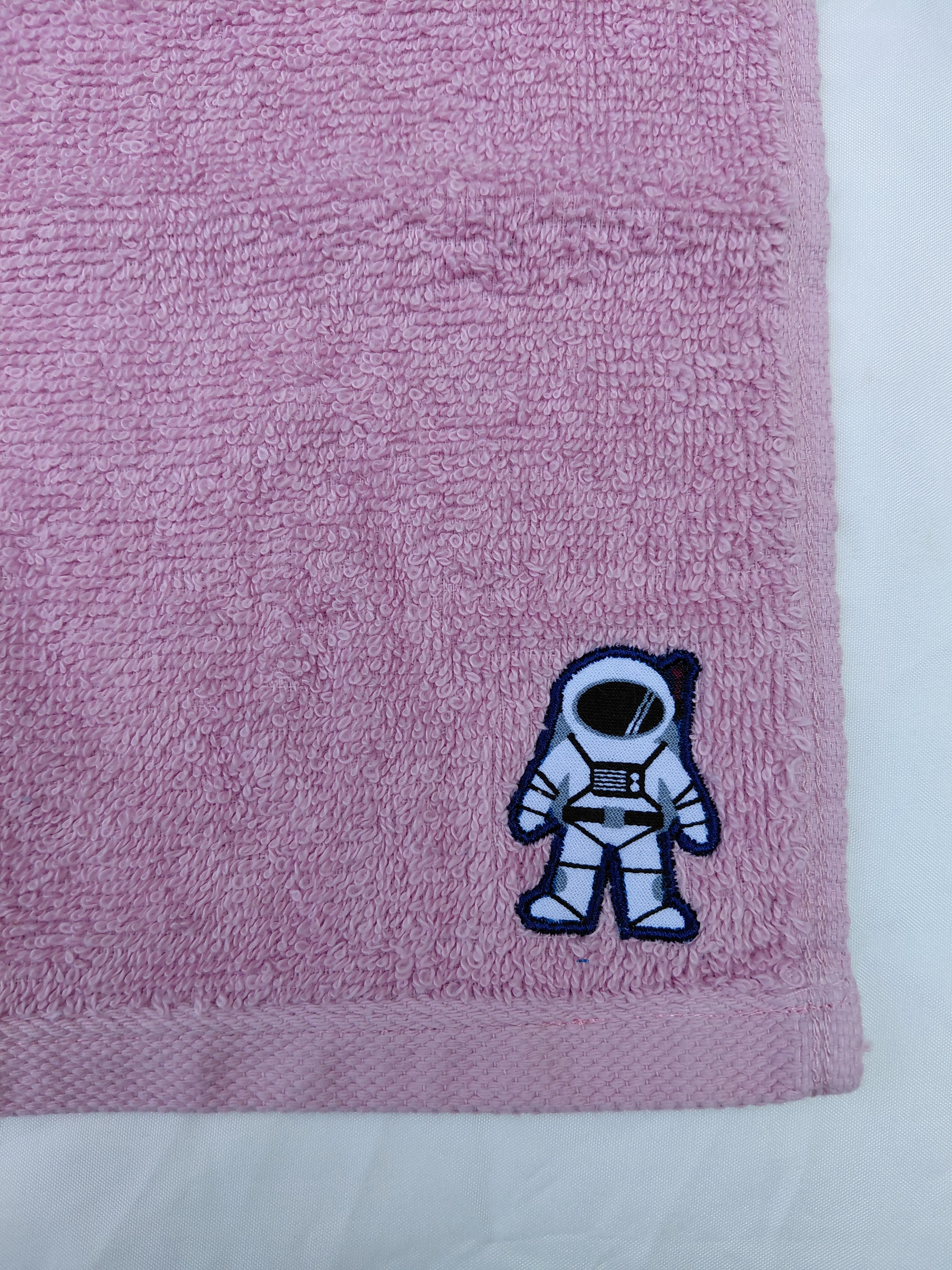 Space Gift for Girls – Handcrafted Rose Pink Washcloth, Unique Birthday Gift for Kids, Handmade Astronaut Bath Accessory
