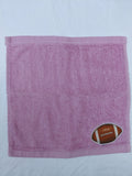 Football Gift for Girls – Handcrafted Rose Pink Washcloth, Unique Gift for Football Fans, Handmade Bath Accessory