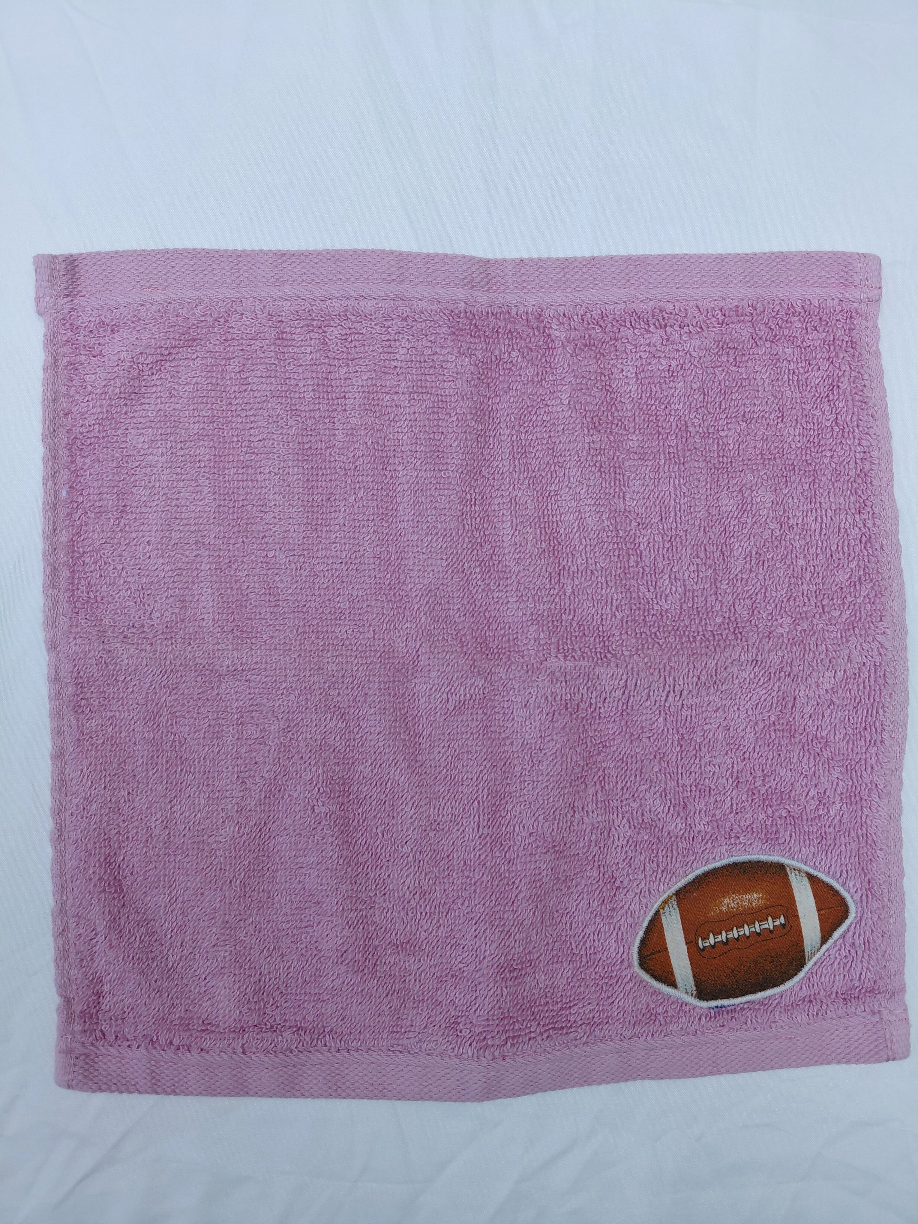 Football Gift for Girls – Handcrafted Rose Pink Washcloth, Unique Gift for Football Fans, Handmade Bath Accessory