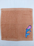 Mermaid Gift for Kids – Handcrafted Burnt Orange Washcloth, Unique Birthday Gift for Girls, Handmade Bath Accessory