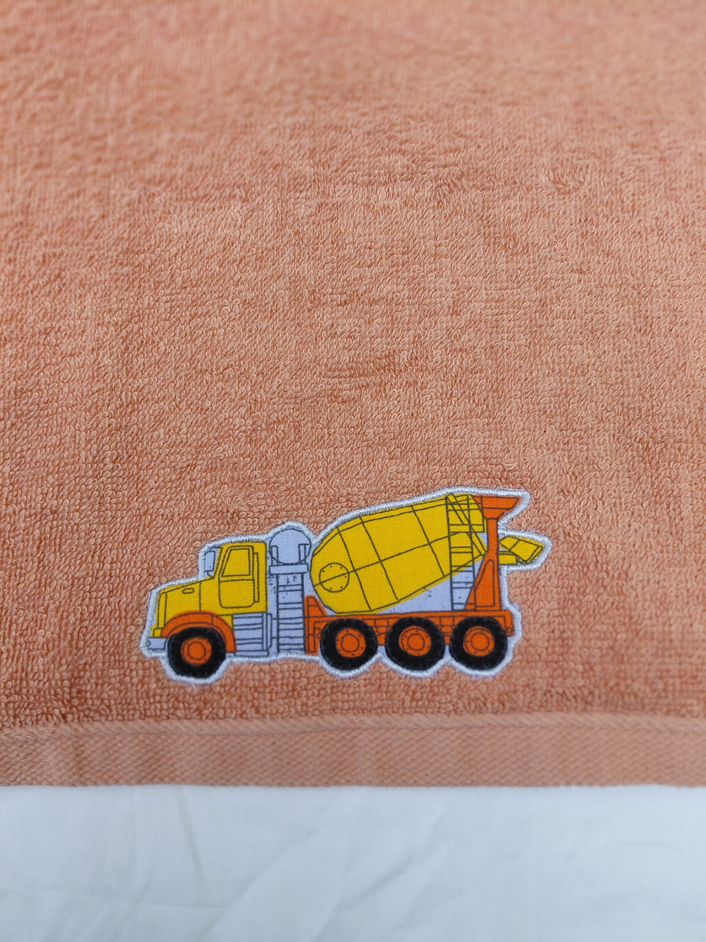 Truck Gift for Kids – Handcrafted Burnt Orange Hand Towel, Unique Birthday Gift for Boys, Handmade Bath Accessory