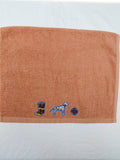 Firefighter Gift for Kids – Handcrafted Burnt Orange Hand Towel, Unique Gift for Firefighter Fans, Handmade Bath Accessory