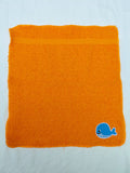 Whale Gift for Ocean Lovers – Handcrafted Bright Orange Washcloth, Unique Beach Gift for Kids, Handmade Bath Accessory