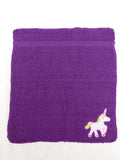 Unicorn Gift for Kids – Handcrafted Dark Purple Washcloth, Unique Birthday Gift for Kids, Handmade Bath Accessory