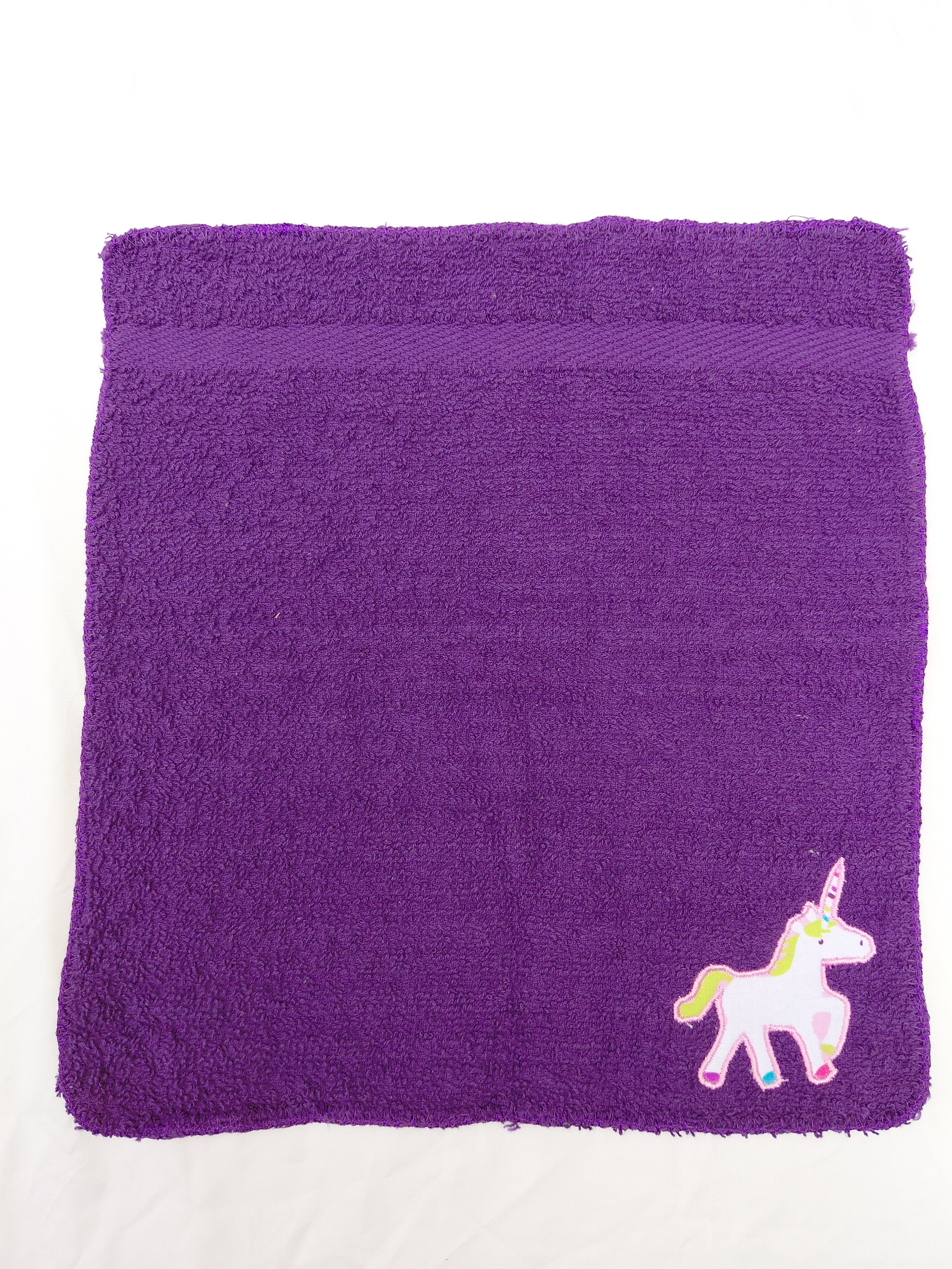 Unicorn Gift for Kids – Handcrafted Dark Purple Washcloth, Unique Birthday Gift for Girls, Handmade Bath Accessory