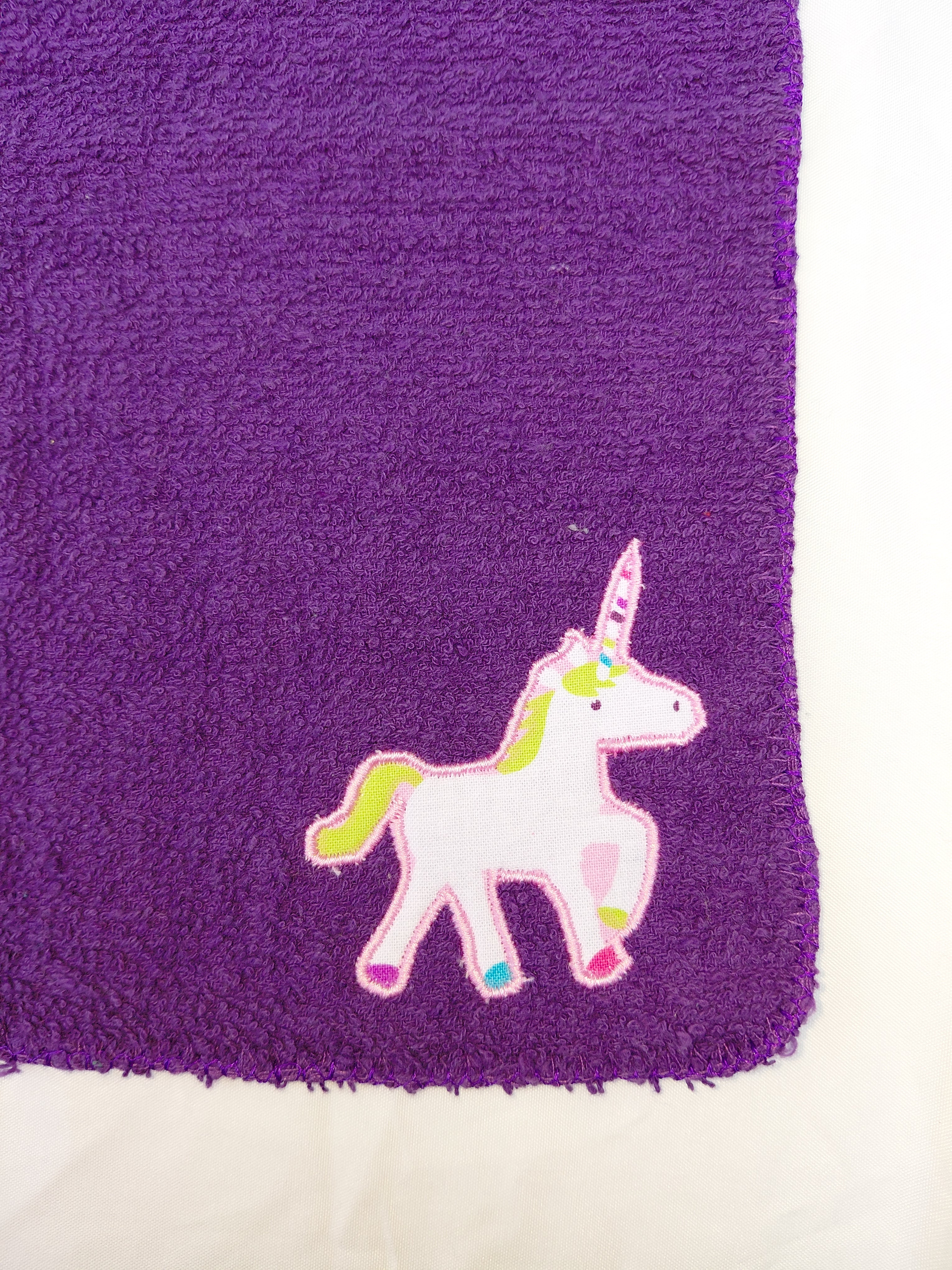 Unicorn Gift for Kids – Handcrafted Dark Purple Washcloth, Unique Birthday Gift for Girls, Handmade Bath Accessory