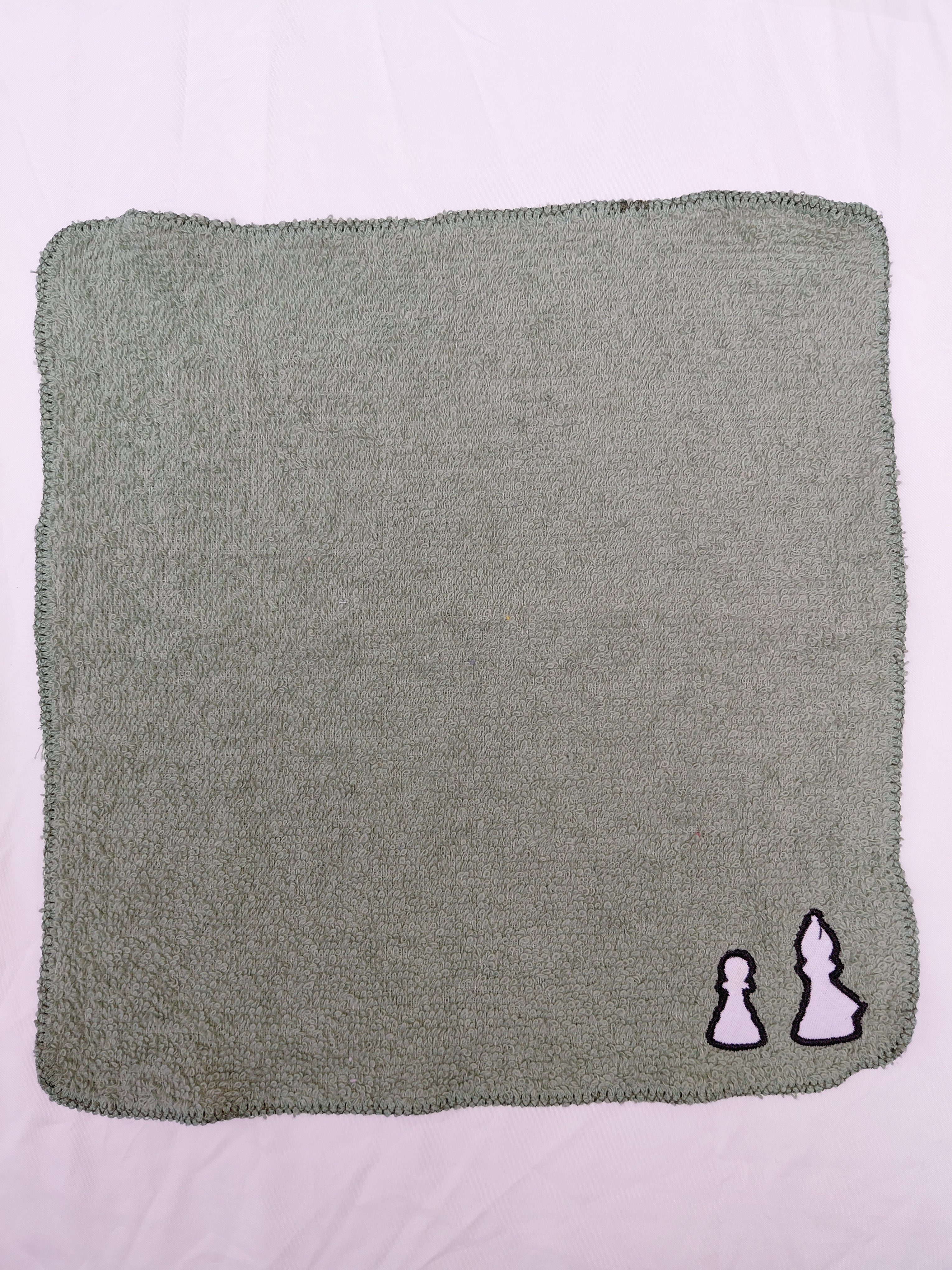 Chess Gift for Adults – Handcrafted Sage Green Washcloth, Unique Gift for Chess Players, Handmade Bath Accessory