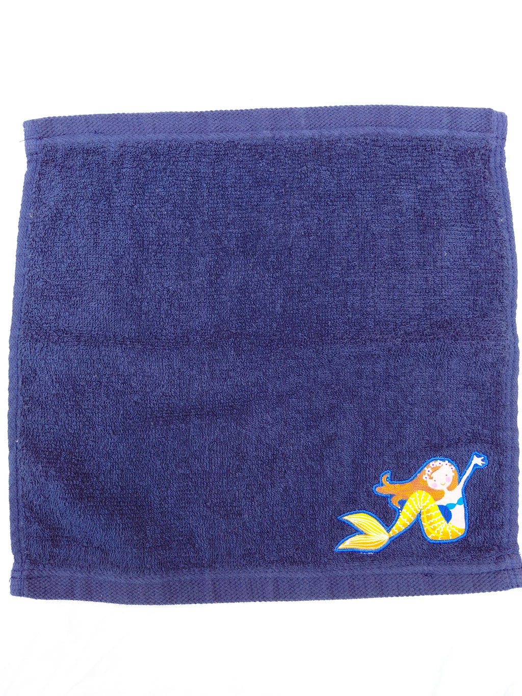 Mermaid Gift for Kids – Handcrafted Dark Blue Washcloth, Unique Birthday Gift for Girls, Handmade Bath Accessory