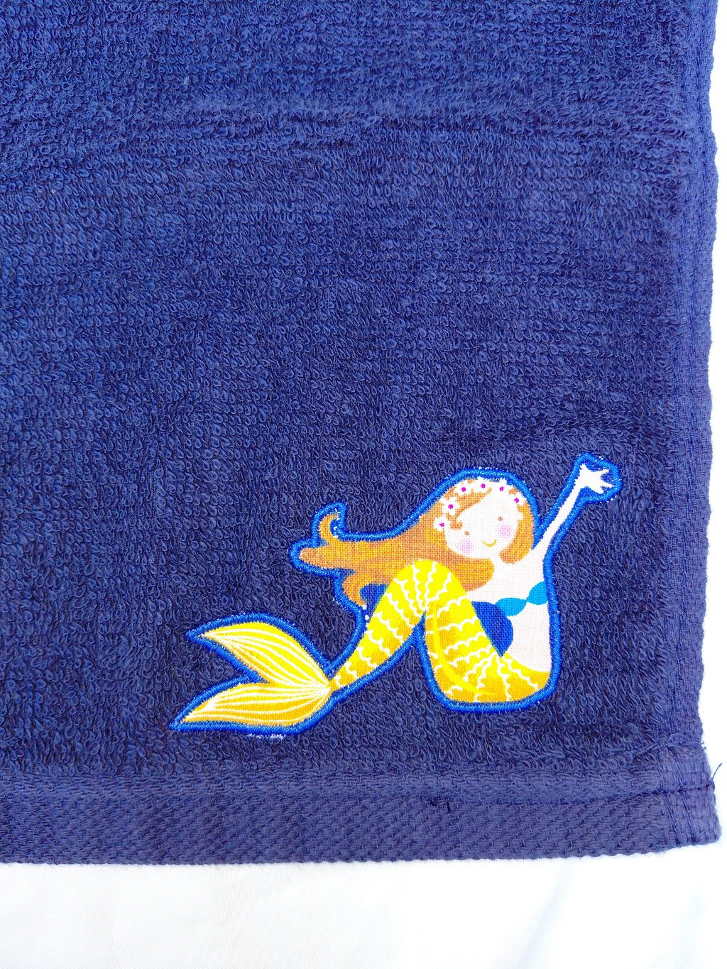 Mermaid Gift for Kids – Handcrafted Dark Blue Washcloth, Unique Birthday Gift for Girls, Handmade Bath Accessory