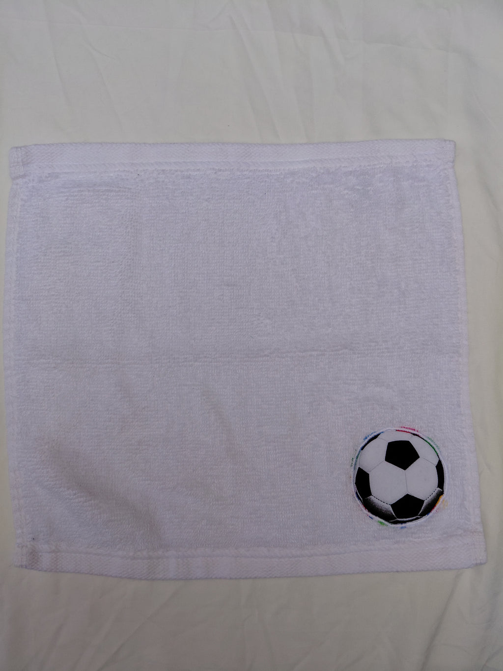 Soccer Gift for Players – Handcrafted Snow White Washcloth, Unique Gift for Soccer Fans, Handmade Bath Accessory