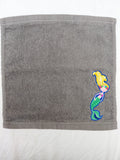 Mermaid Gift for Kids – Handcrafted Stormy Sky Gray Washcloth, Unique Birthday Gift for Girls, Handmade Bath Accessory