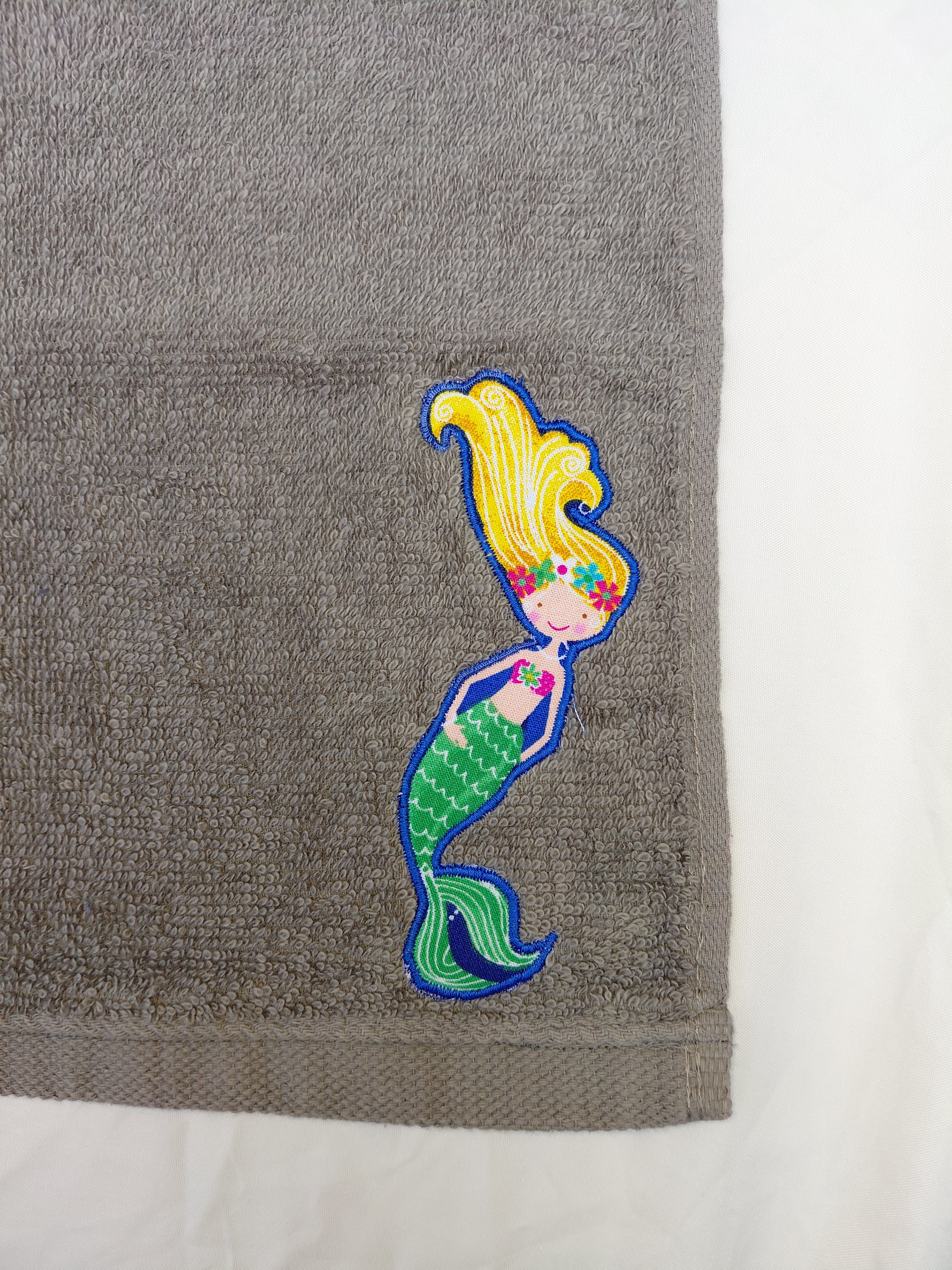 Mermaid Gift for Kids – Handcrafted Stormy Sky Gray Washcloth, Unique Birthday Gift for Girls, Handmade Bath Accessory