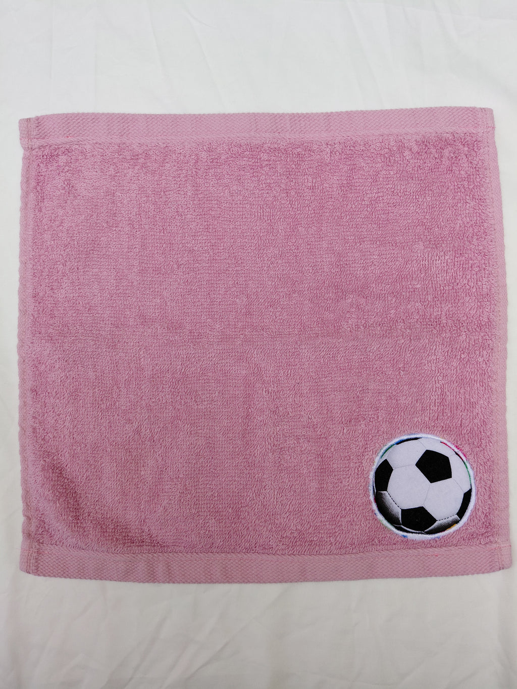 Soccer Gift for Girls – Handcrafted Rose Pink Washcloth, Unique Gift for Soccer Players, Handmade Bath Accessory
