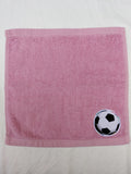 Soccer Gift for Girls – Handcrafted Rose Pink Washcloth, Unique Gift for Soccer Players, Handmade Bath Accessory