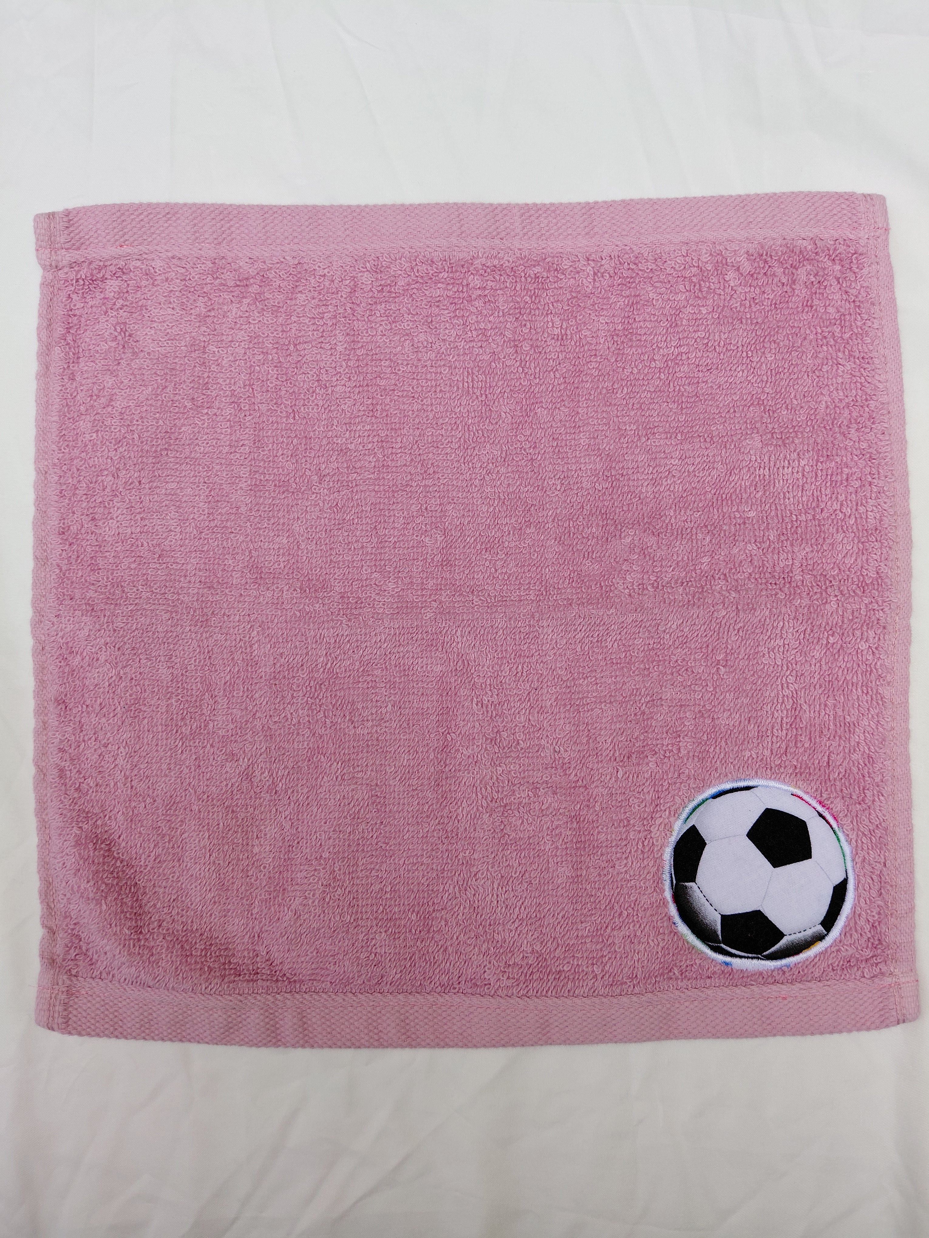 Soccer Gift for Girls – Handcrafted Rose Pink Washcloth, Unique Gift for Soccer Players, Handmade Bath Accessory