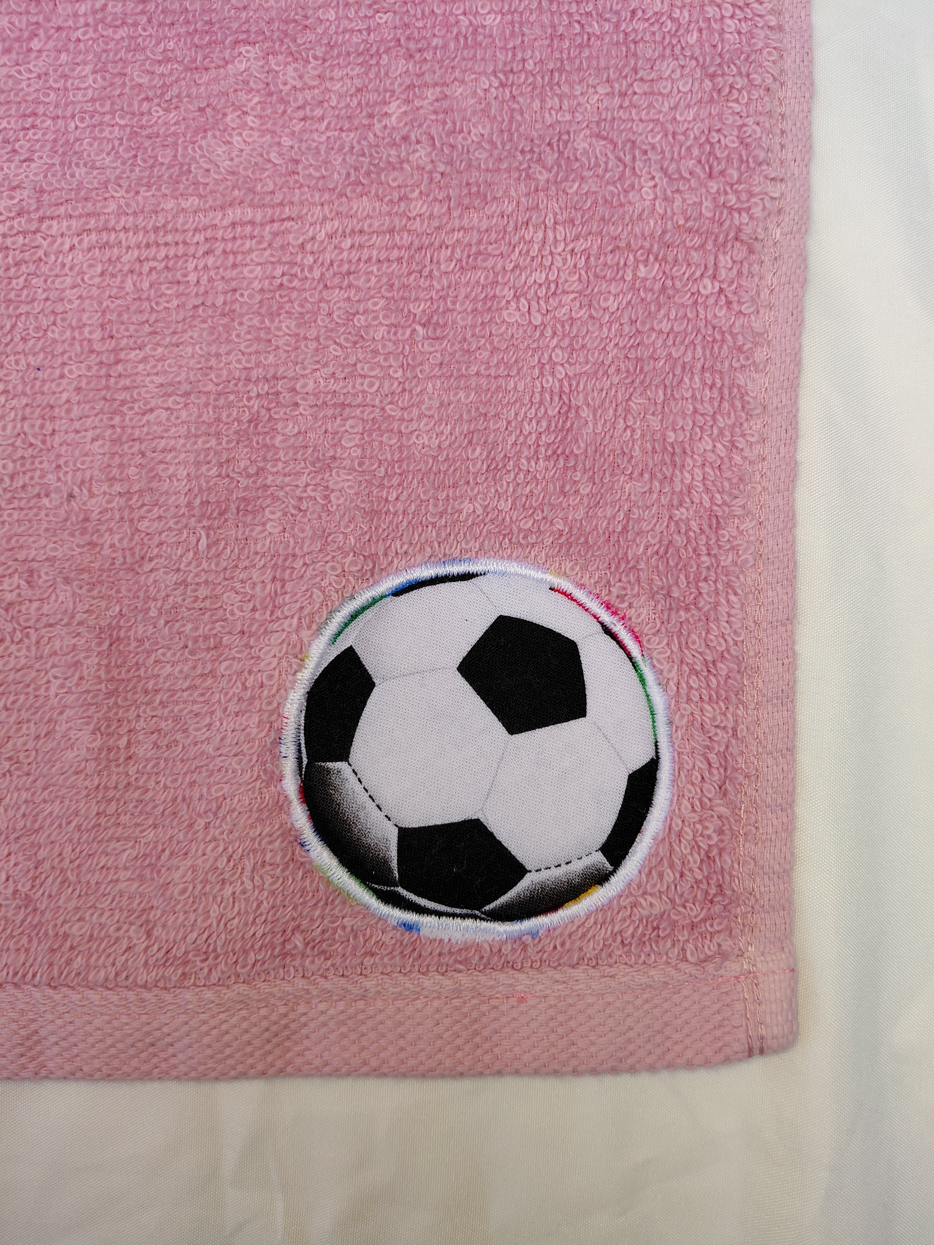 Soccer Gift for Girls – Handcrafted Rose Pink Washcloth, Unique Gift for Soccer Players, Handmade Bath Accessory