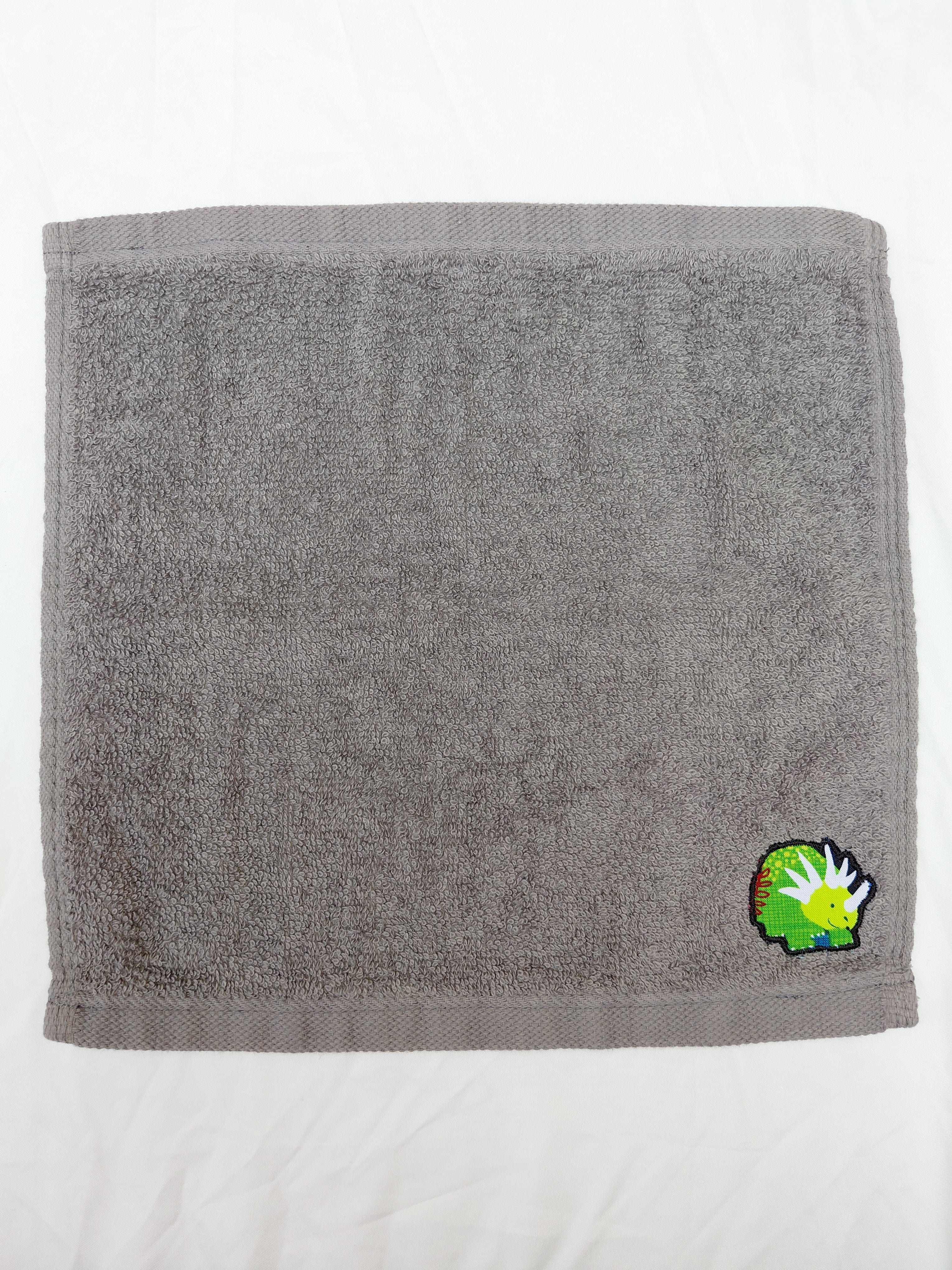 Dinosaur Gift for Kids – Handcrafted Stormy Sky Gray Washcloth, Unique Birthday Gift for Boys, Handmade Bath Accessory