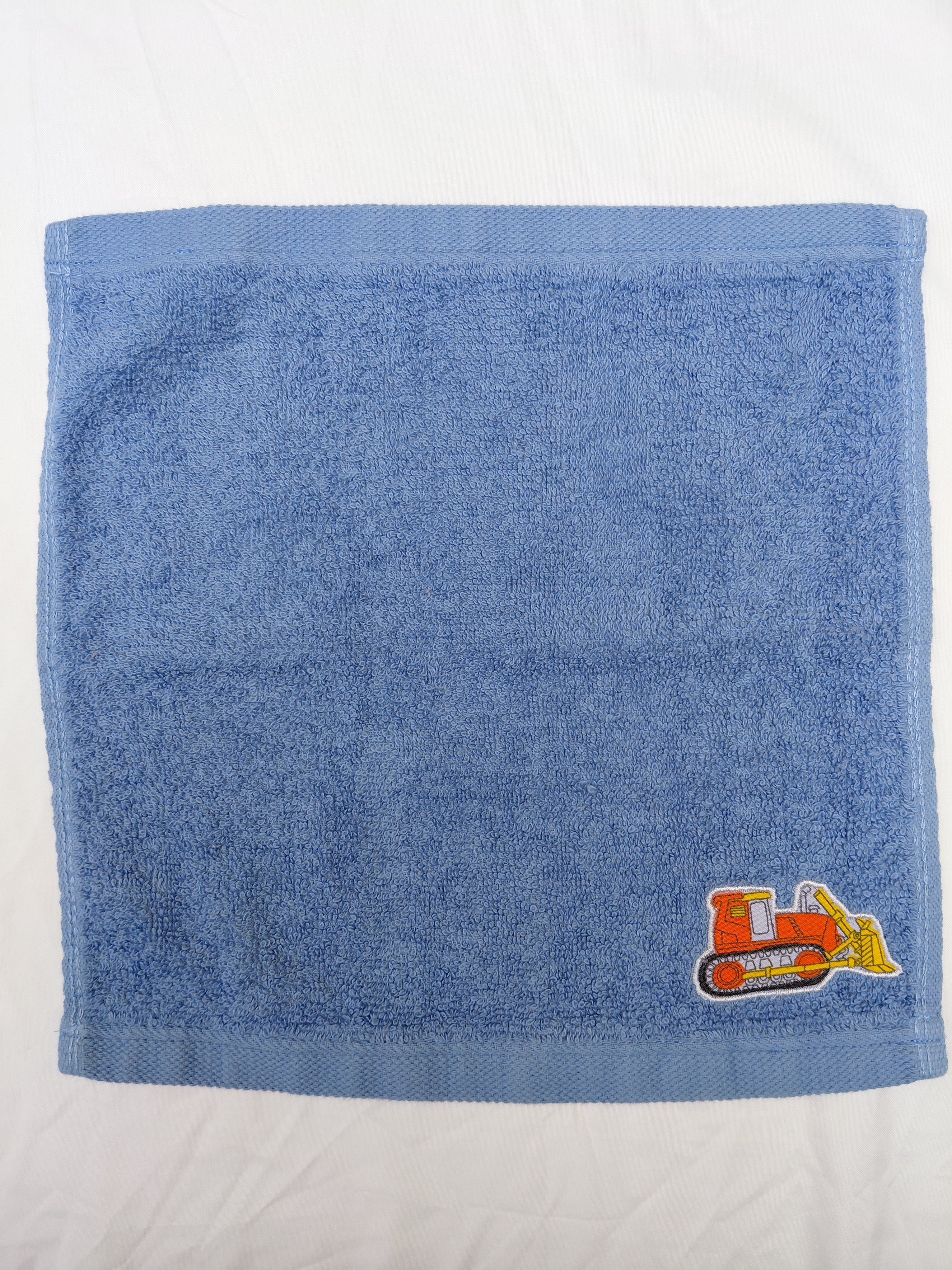 Construction Gift for Kids – Handcrafted Sky Blue Washcloth, Unique Birthday Gift for Boys, Handmade Bath Accessory