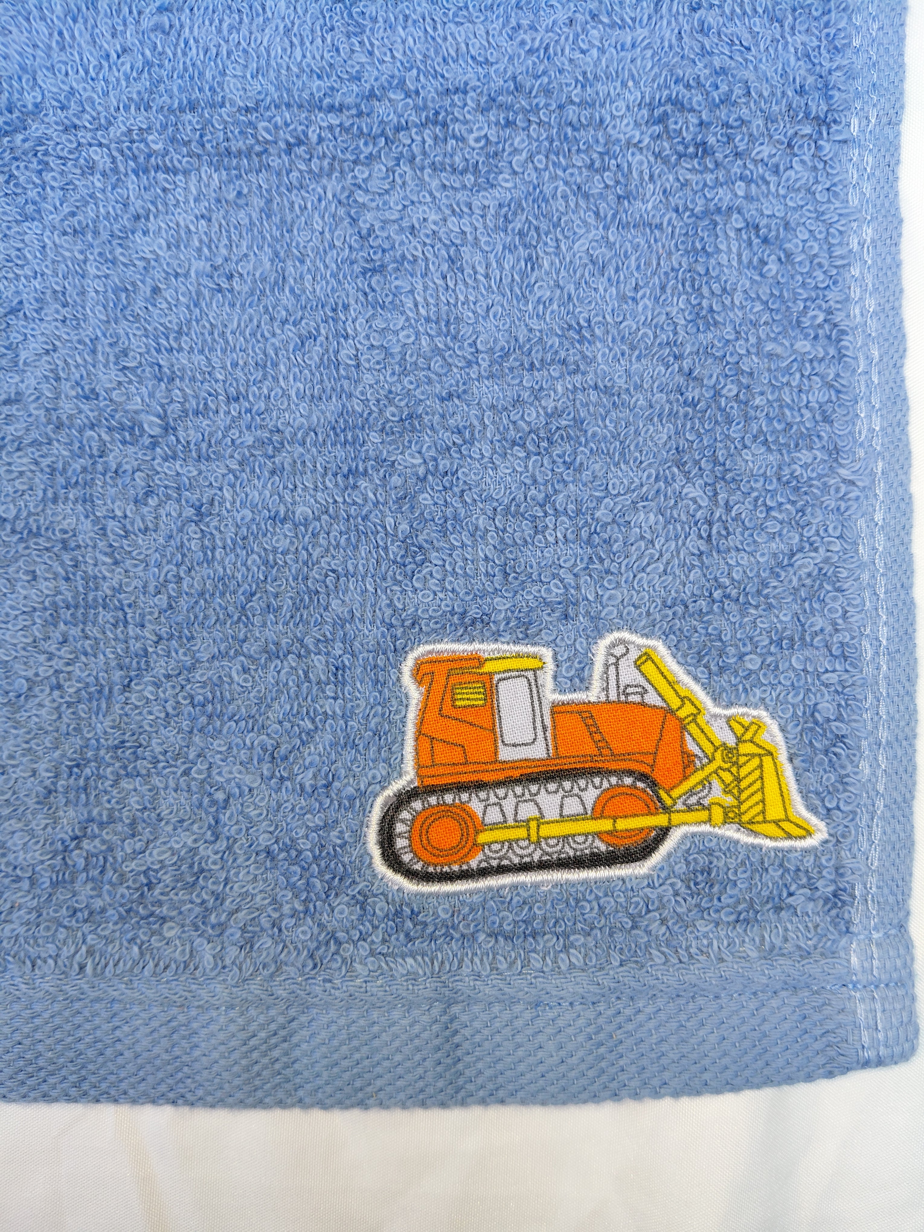 Construction Gift for Kids – Handcrafted Sky Blue Washcloth, Unique Birthday Gift for Boys, Handmade Bath Accessory