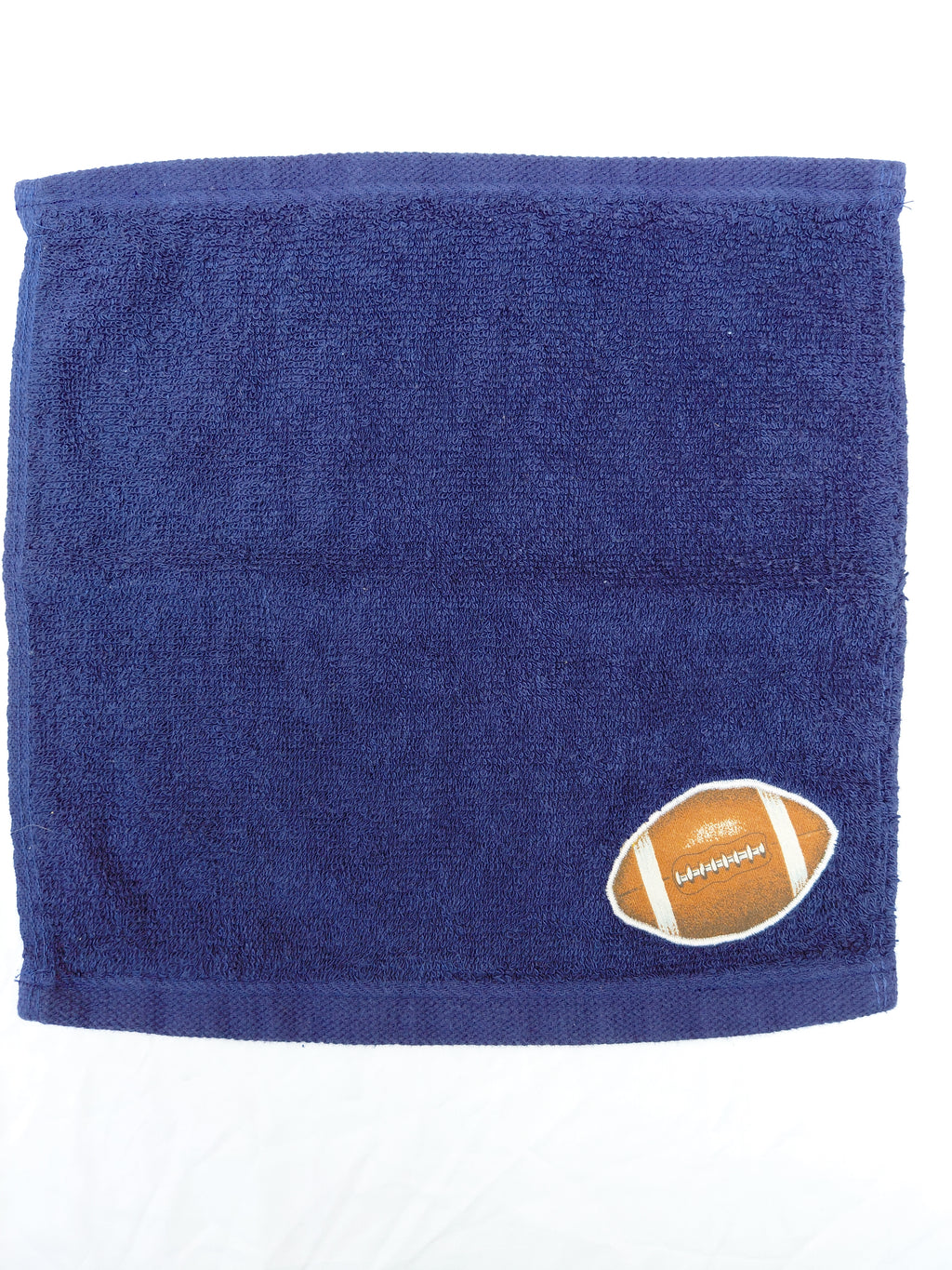 Football Gift for Fans – Handcrafted Dark Blue Washcloth, Unique Gift for Football Lovers, Handmade Bath Accessory