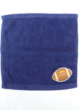 Football Gift for Fans – Handcrafted Dark Blue Washcloth, Unique Gift for Football Lovers, Handmade Bath Accessory