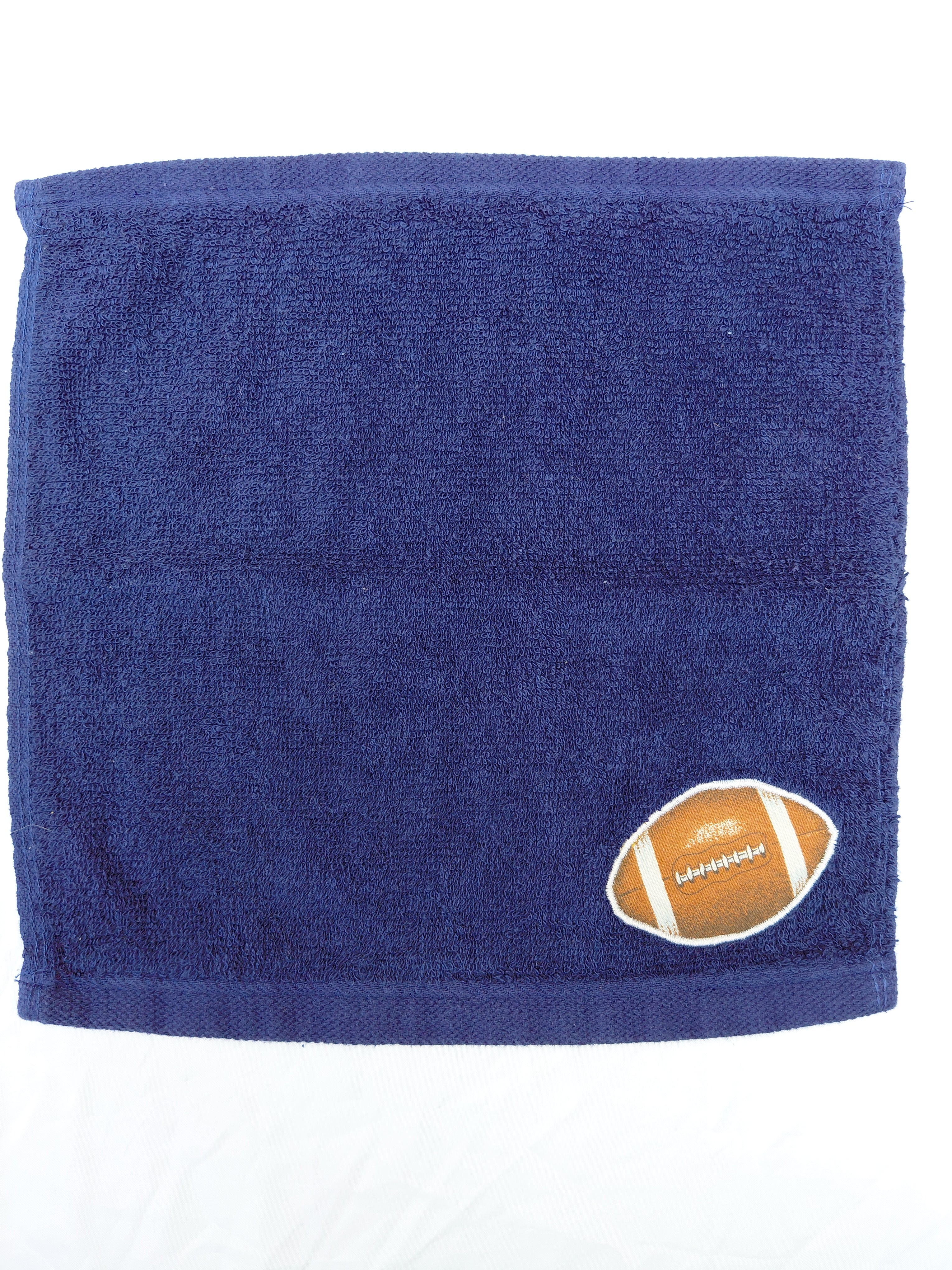 Football Gift for Fans – Handcrafted Dark Blue Washcloth, Unique Gift for Football Lovers, Handmade Bath Accessory