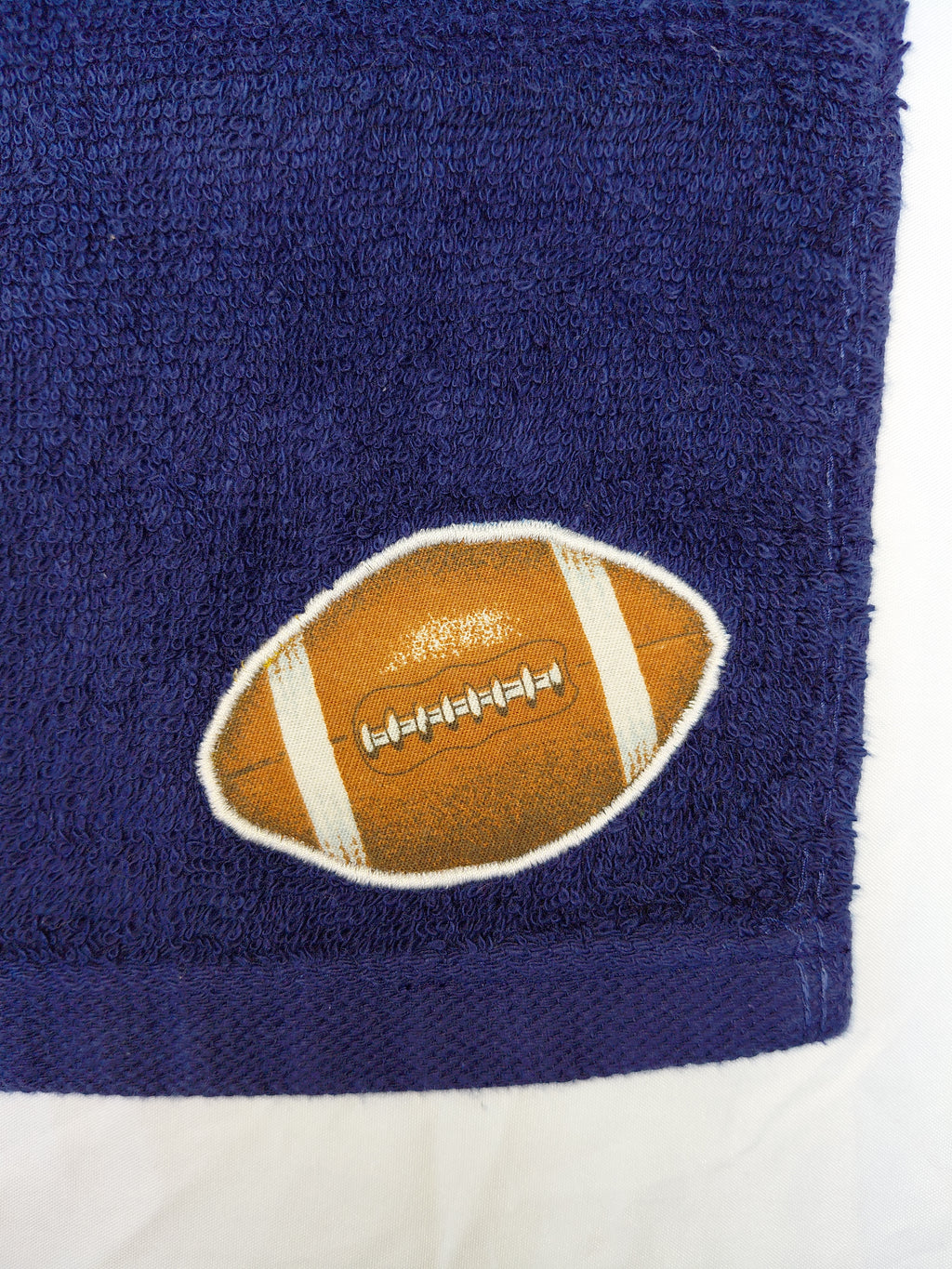 Football Gift for Fans – Handcrafted Dark Blue Washcloth, Unique Gift for Football Lovers, Handmade Bath Accessory